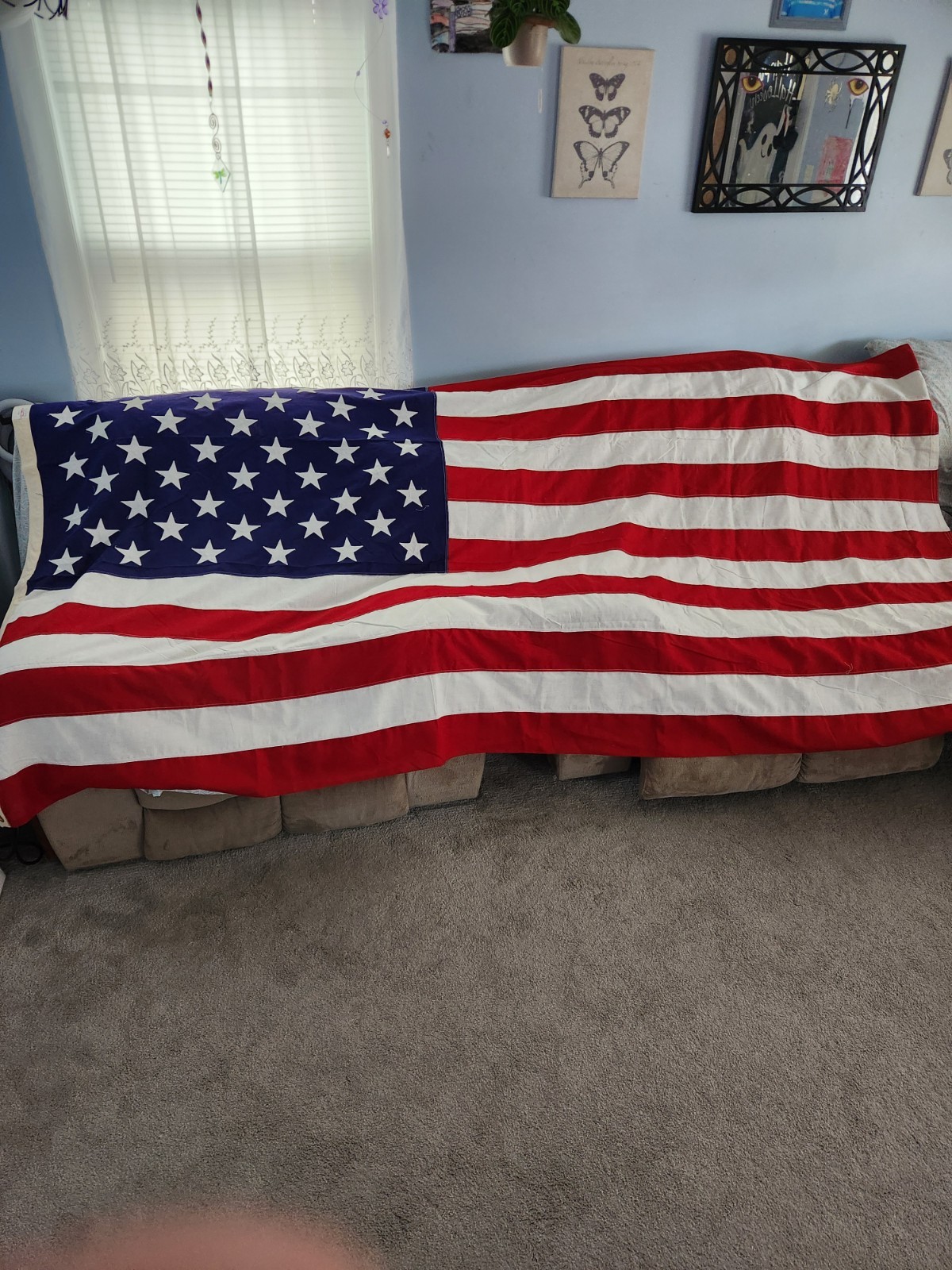Vintage Valley Forge USA Flag 5x9' 100% Cotton Bunting Sewn Stars & Stripes NWOT