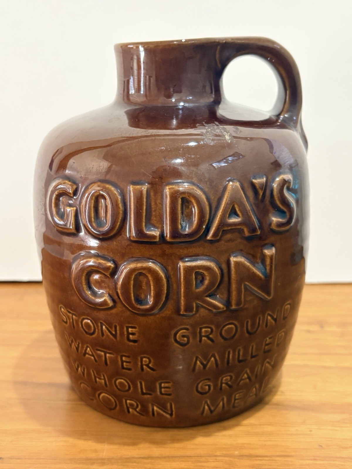 Frankoma Golda\'s Corn Meal #810 Brown Whiskey Jug Ada Clay No Cork 1951
