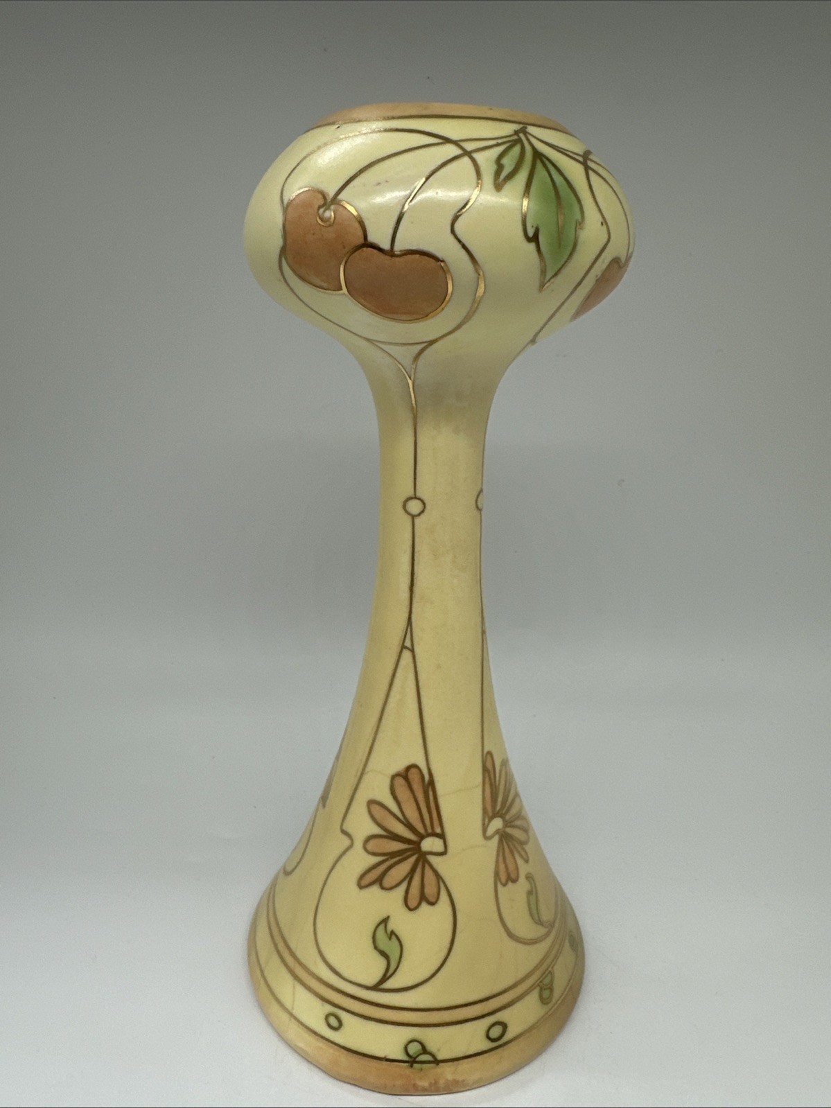 Vintage Art Nouveau Royal Dux Cherry Vase