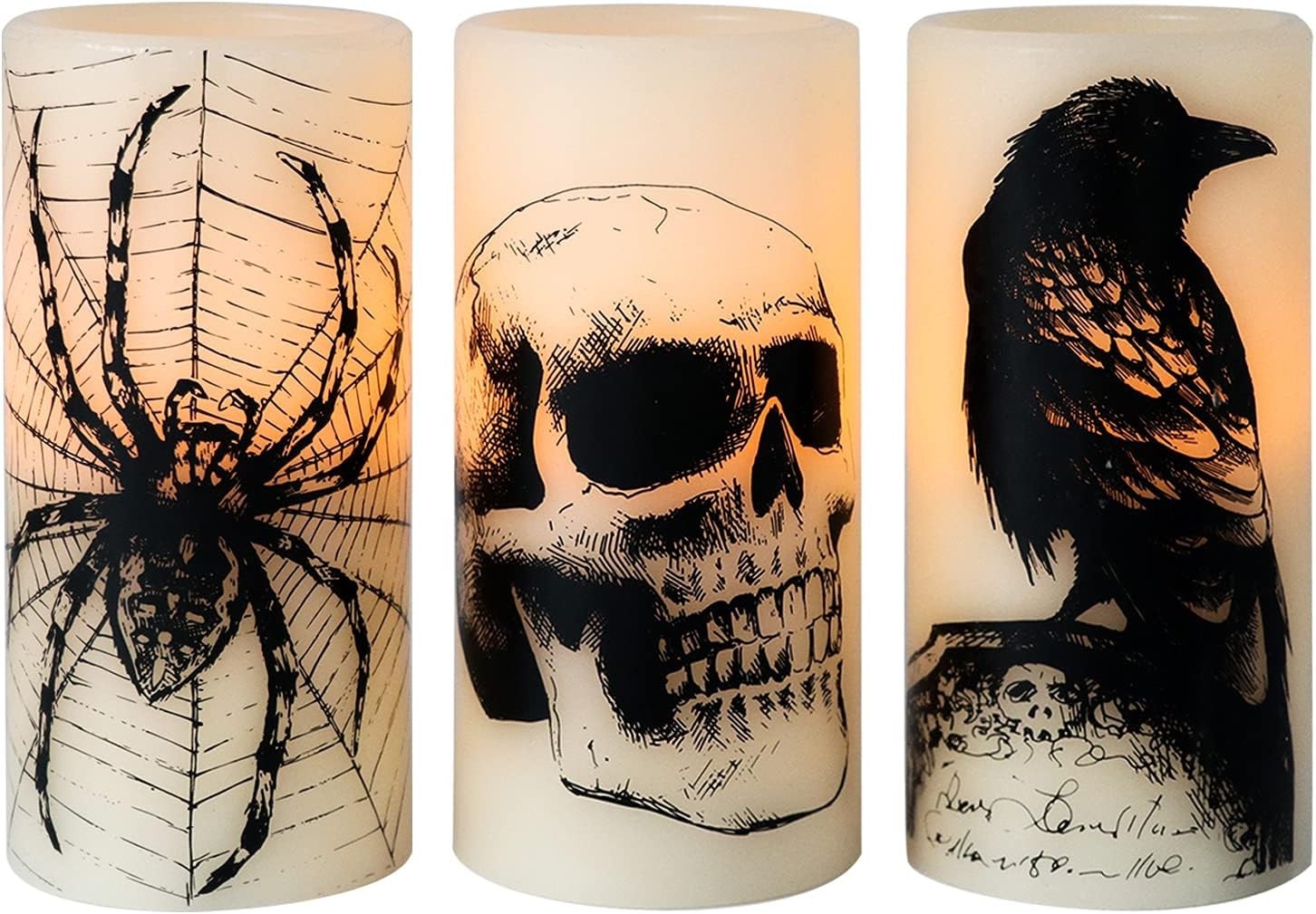 Eldnacele Skull Halloween Flameless Candles Battery Operated with 6H Timer Eldnacele Skull Halloween Flameless Candles Battery Operated with 6H Timer