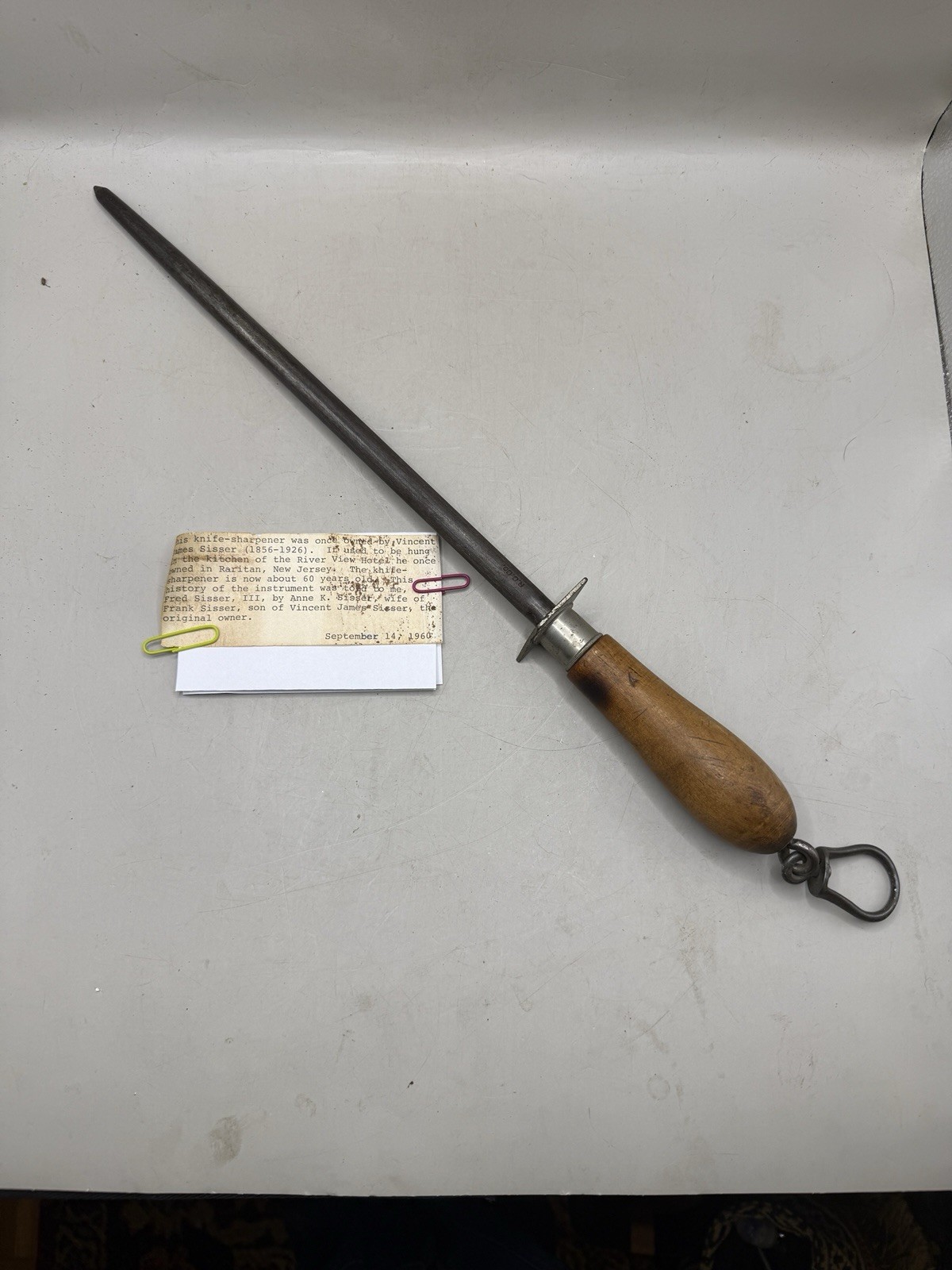 Antique c.1900 R.C.CO  Butcher Honing Steel 17