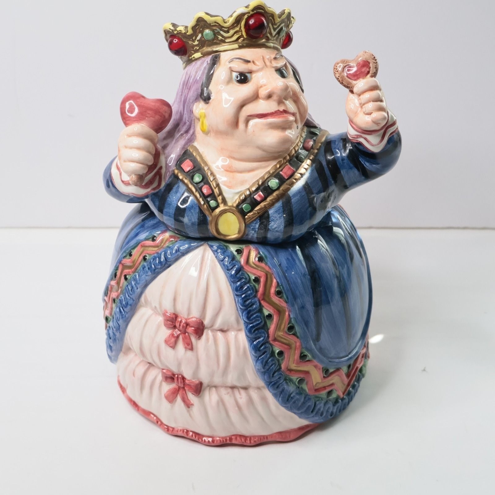 Vintage 1992 Fitz & Floyd Disney Alice In Wonderland Queen Of Hearts Cookie Jar