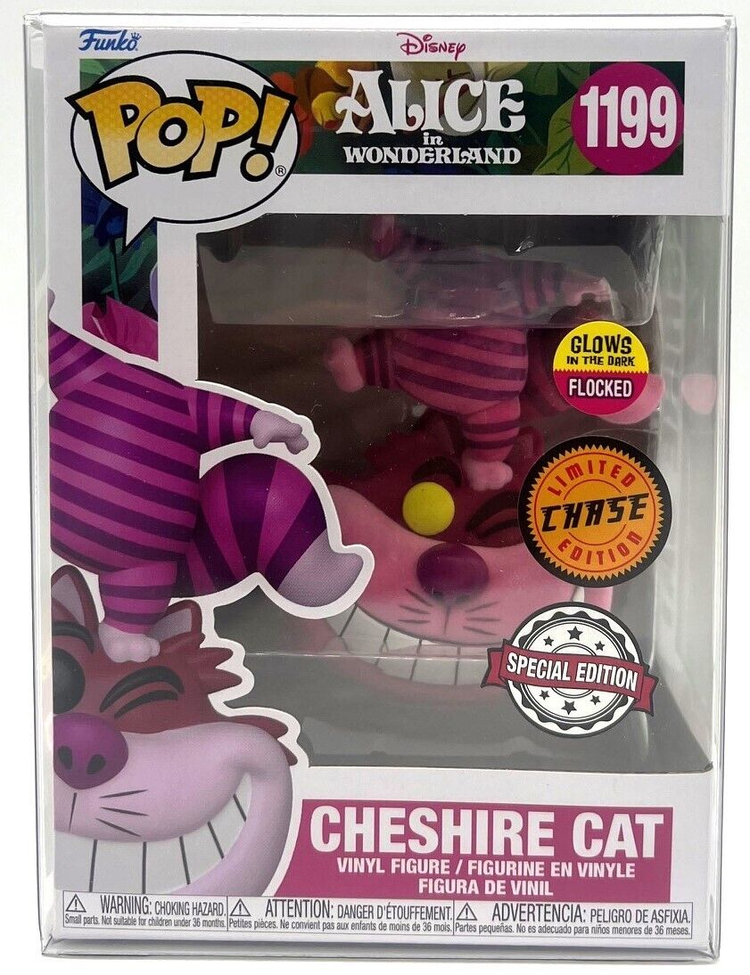 Funko Pop Alice in Wonderland Cheshire Cat CHASE Flocked Glow Special ED #1199