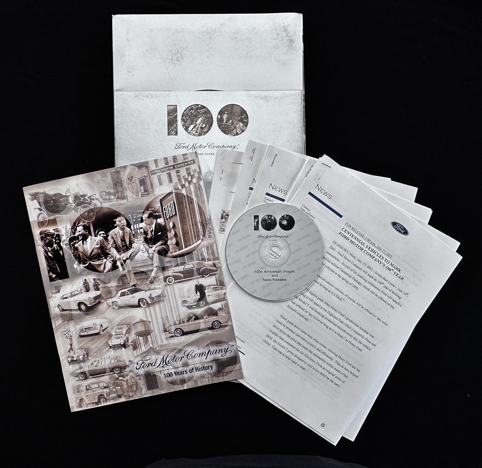 Ford 100th Anniversary 2002 Press Kit CD Photos GT40 ThunderBird Model T
