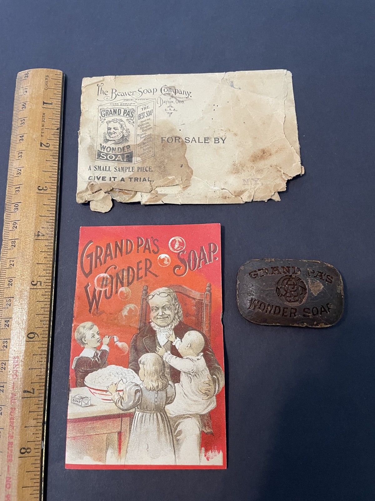 Grandpa's Wonder Soap, Envelope, Sample & Booklet, 1890s Grandpa's Wonder Soap, Envelope, Sample & Booklet, 1890s