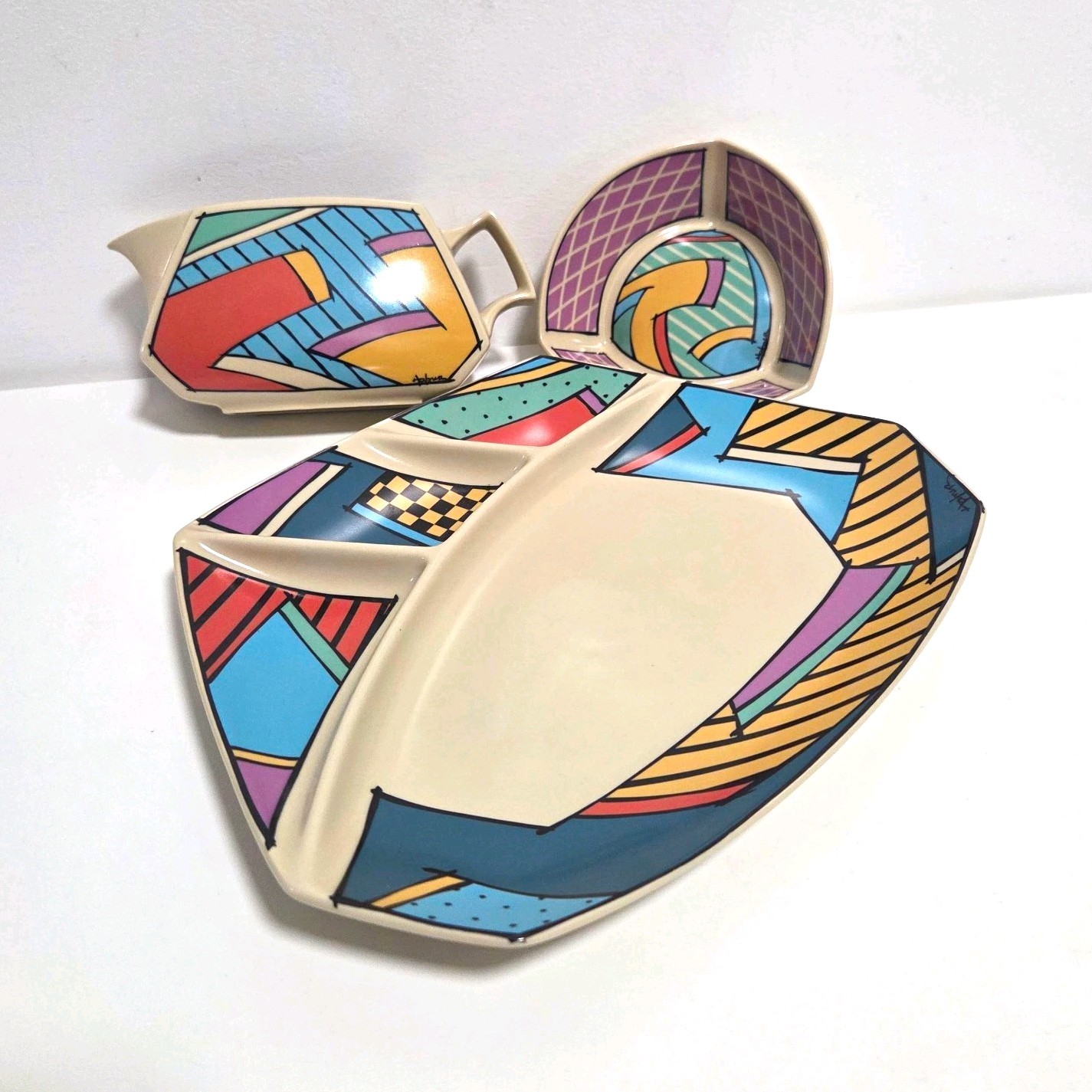 Rosenthal Studio Line Flash Dorothy Hafner 3 Pc Serving Set Postmodern Germany