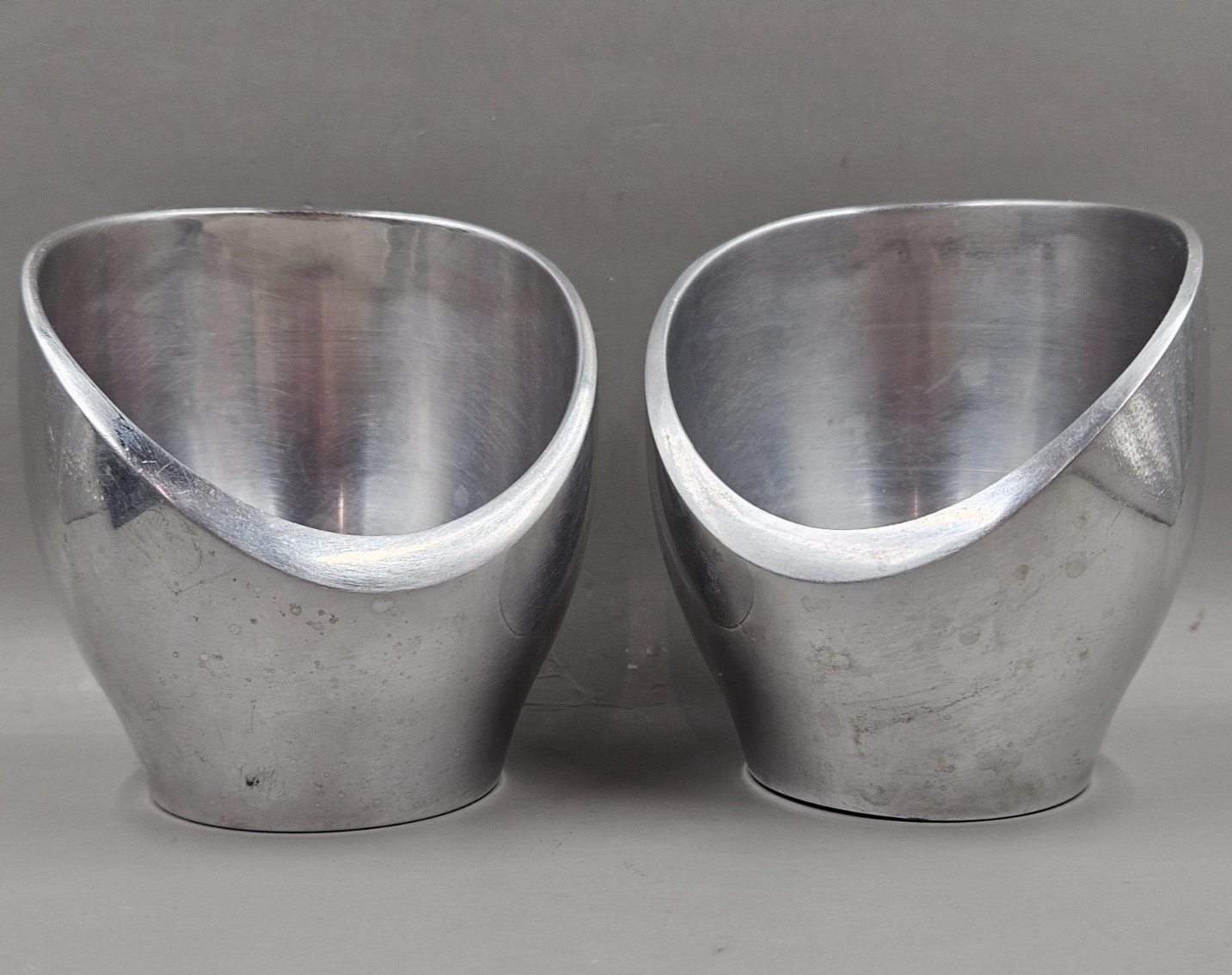Vintage nambe' Set of two 1996 Silver Metal Votive Candle Holders #6177 