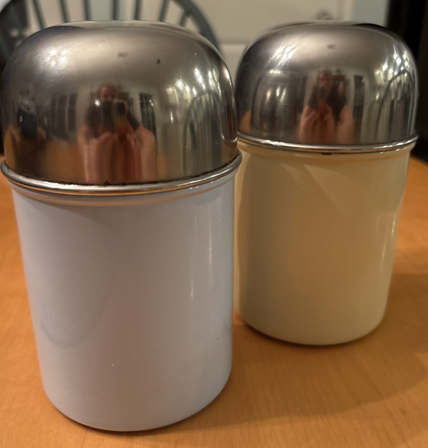 Set of 2 Vintage Bullet Dome Lid Kitchen Canisters Retro Mod Mid Century  6\