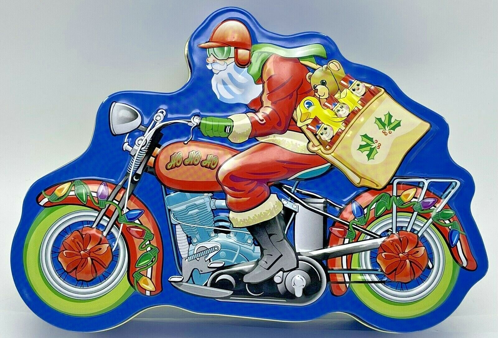 Santa Claus Riding Motorcycle The Tin Box Company Christmas