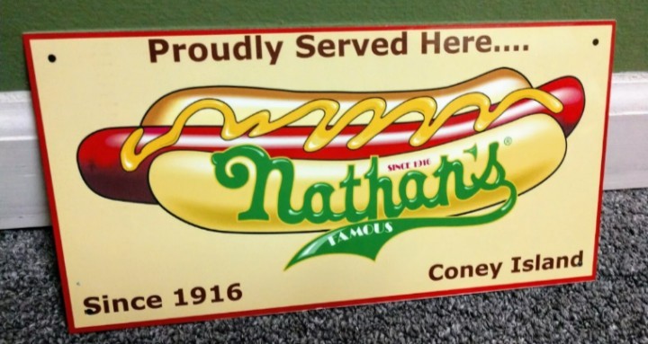 Nathan's Hot Dogs nostalgia Sign .. on any 8+ signs Nathan's Hot Dogs nostalgia Sign .. on any 8+ signs