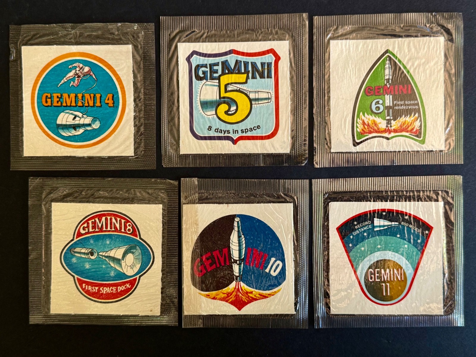 Vintage 1968/69 Gemini Lot of 6 Kellogg Company Space Patch Stickers
