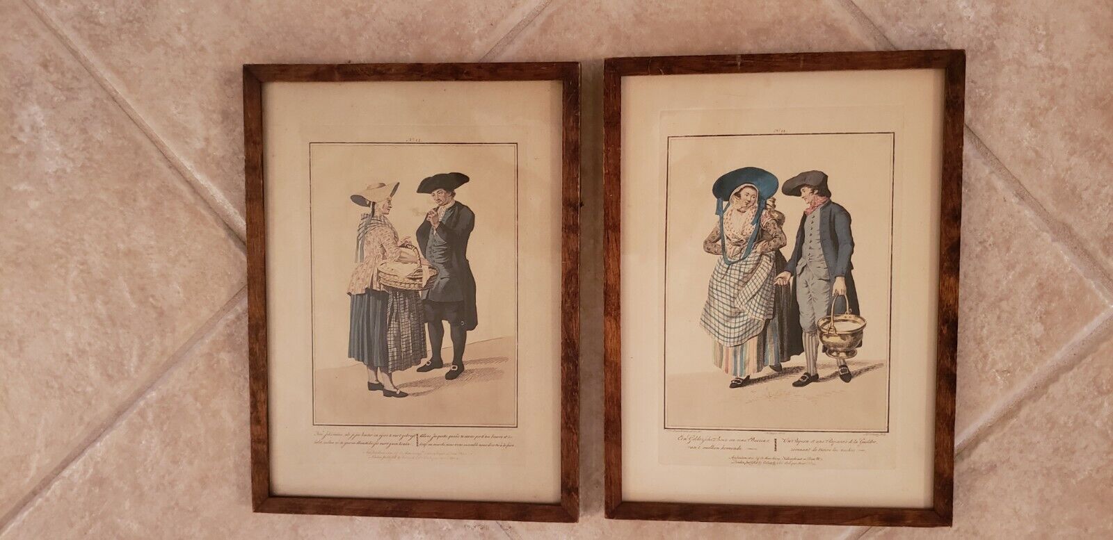 2 Maaskamp Hand Colored Prints 1811  Plates 12-13  Early 19th Century Costumes