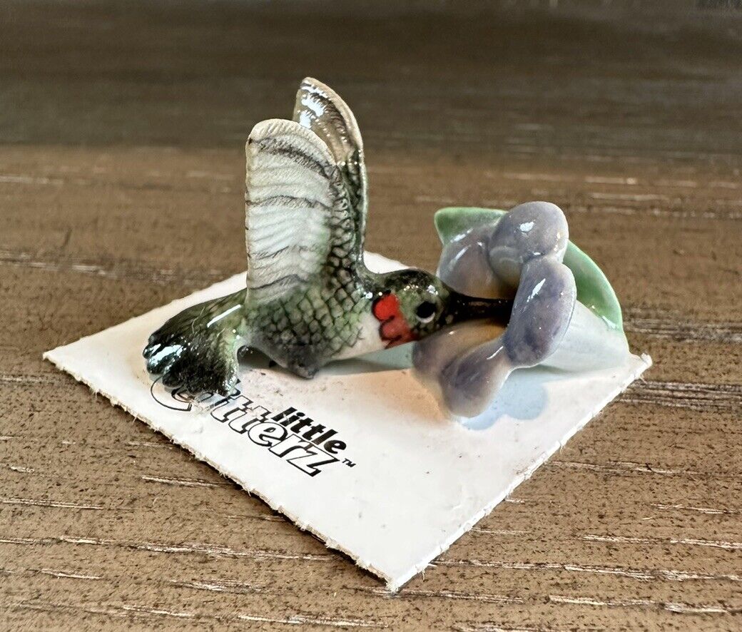 LITTLE CRITTERZ Hummingbird Figurine on Flower \