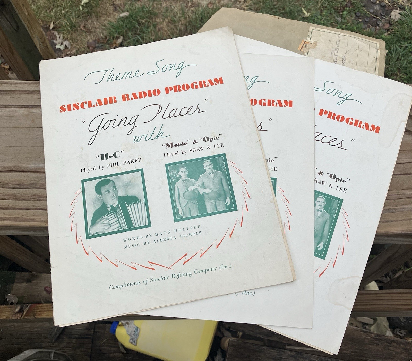 Rare Vintage Sinclair Gas Oil Radio Show Promotional Sheet Music 3 Pcs