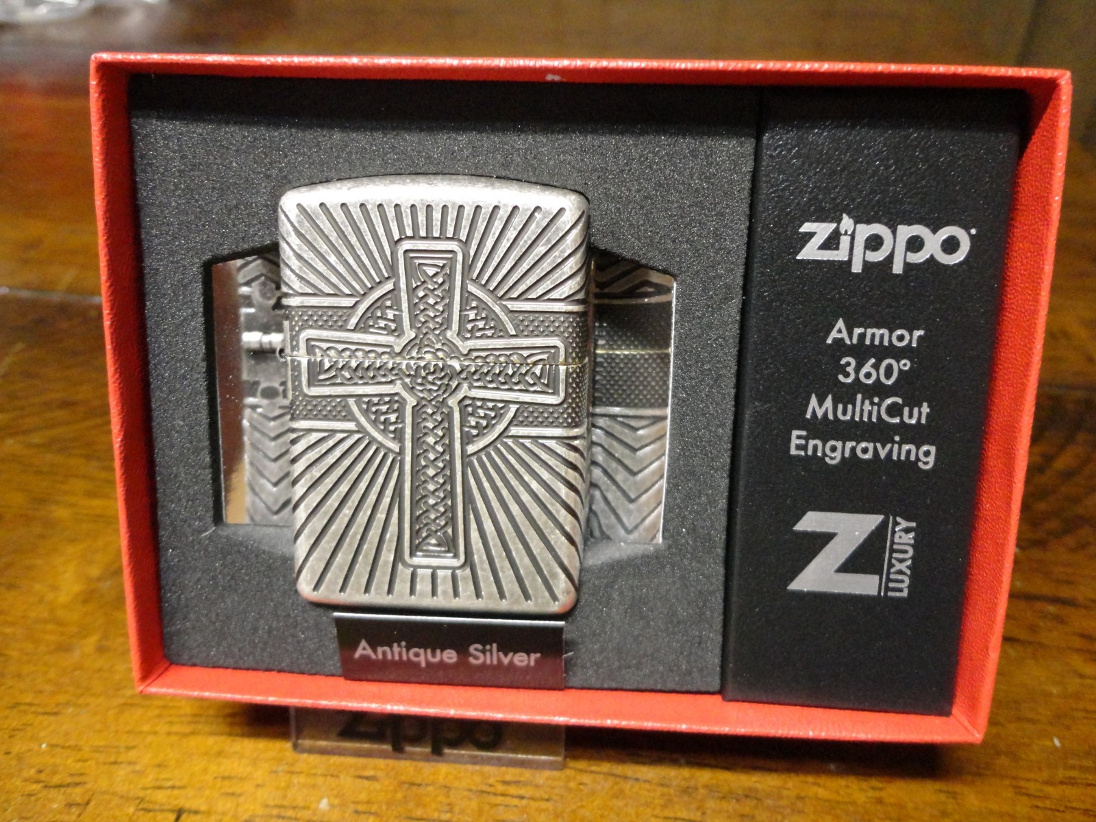ZIPPO CELTIC CROSS 360 DEEP CARVED ARMOR ZIPPO LIGHTER MINT ANTIQUE SILVER PLATE ZIPPO CELTIC CROSS 360 DEEP CARVED ARMOR ZIPPO LIGHTER MINT ANTIQUE SILVER PLATE
