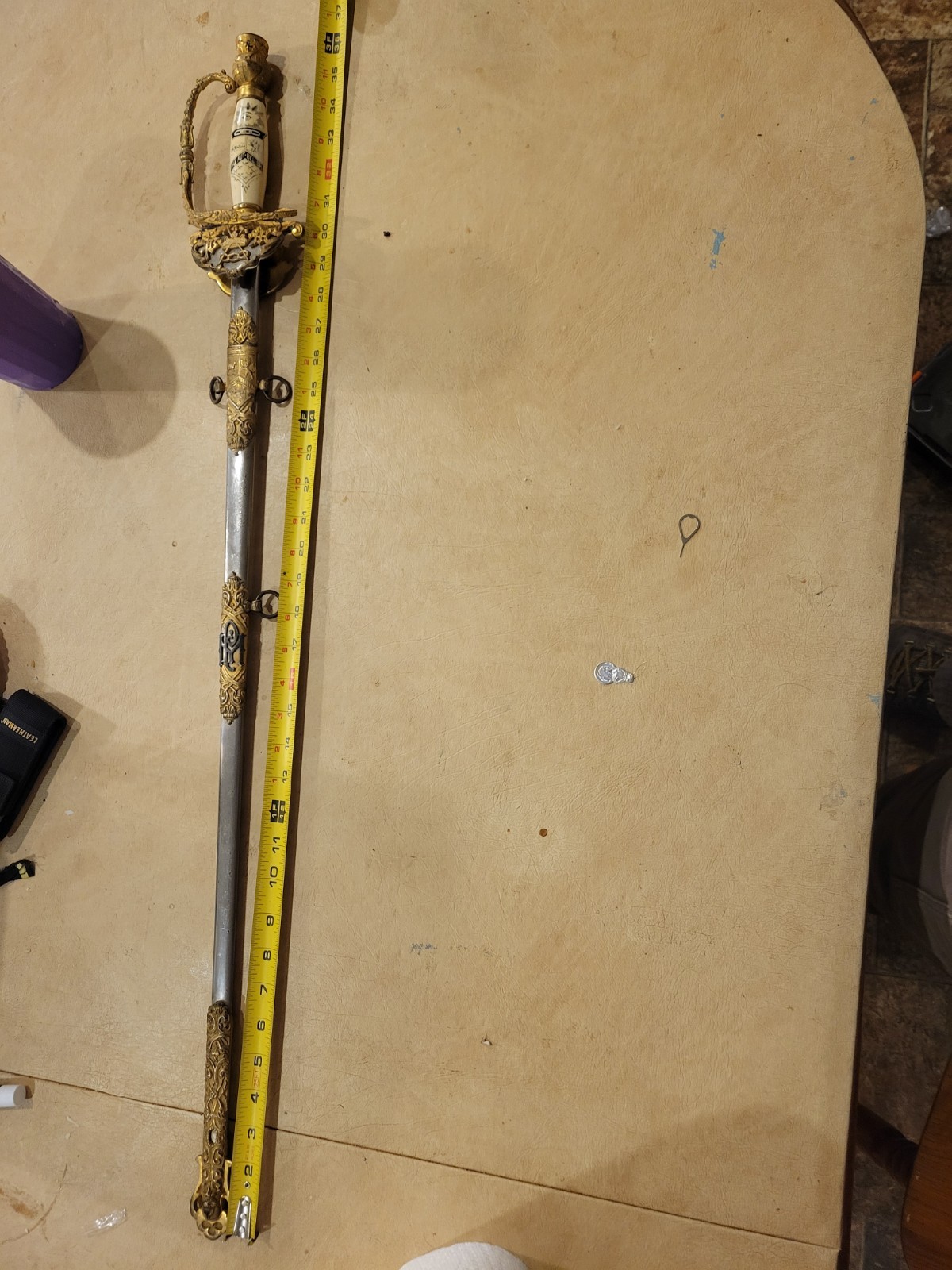 RARE Antique Odd Fellows Ceremonial Sword  PAX AUT BELLUM