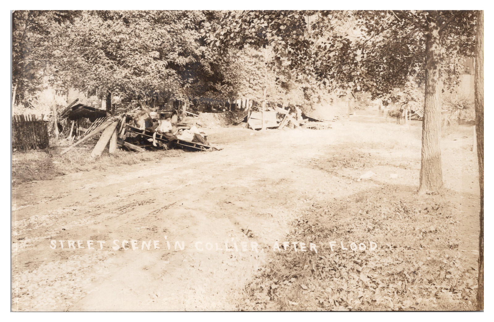 Collier, Pennsylvania, After the Flood, 3 Boys Hanging Out, Postcard RPPC Collier, Pennsylvania, After the Flood, 3 Boys Hanging Out, Postcard RPPC