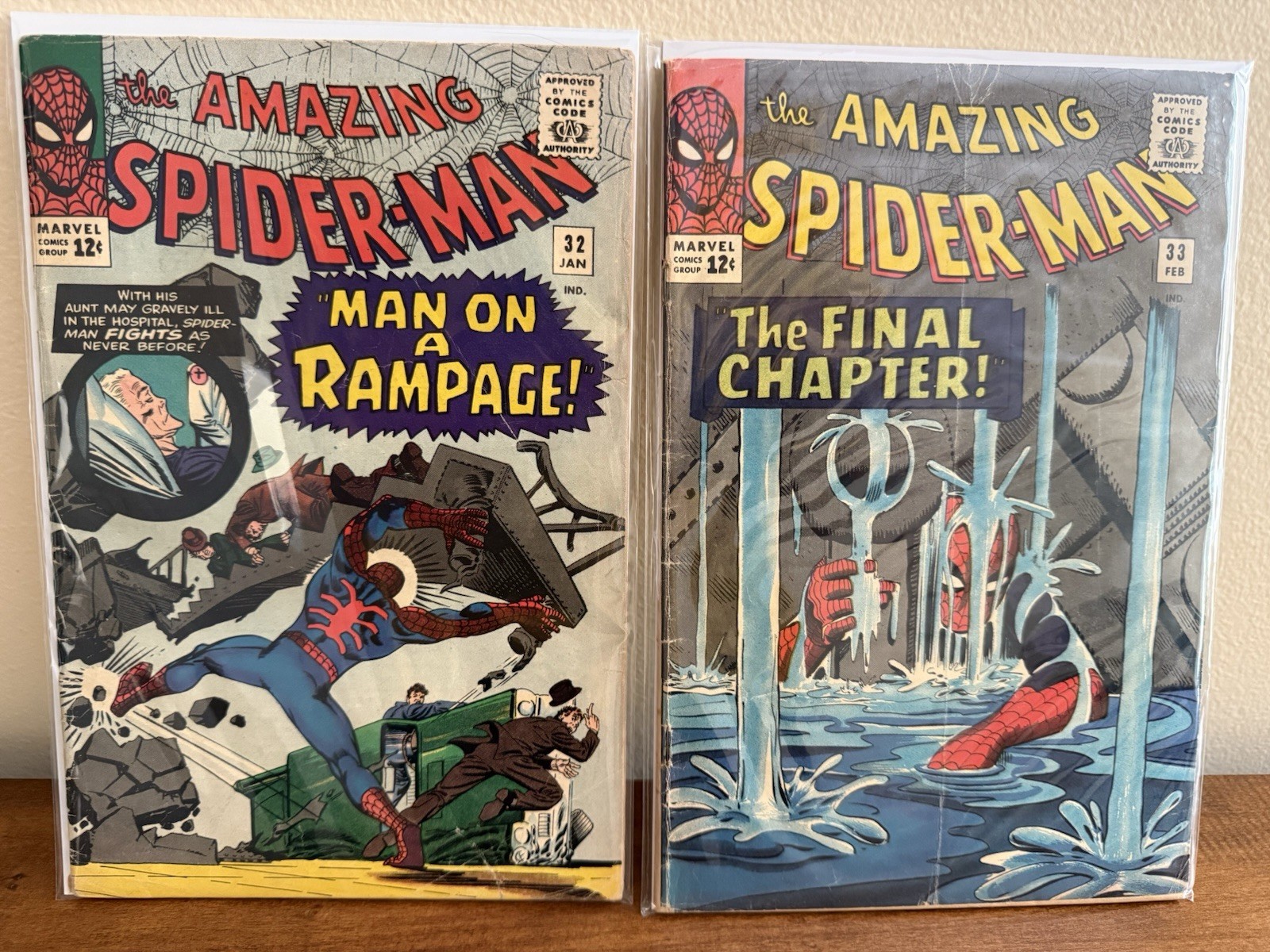 The Amazing Spider-Man 32 33 1965 1966 Marvel Classic Ditko Cover G/VG