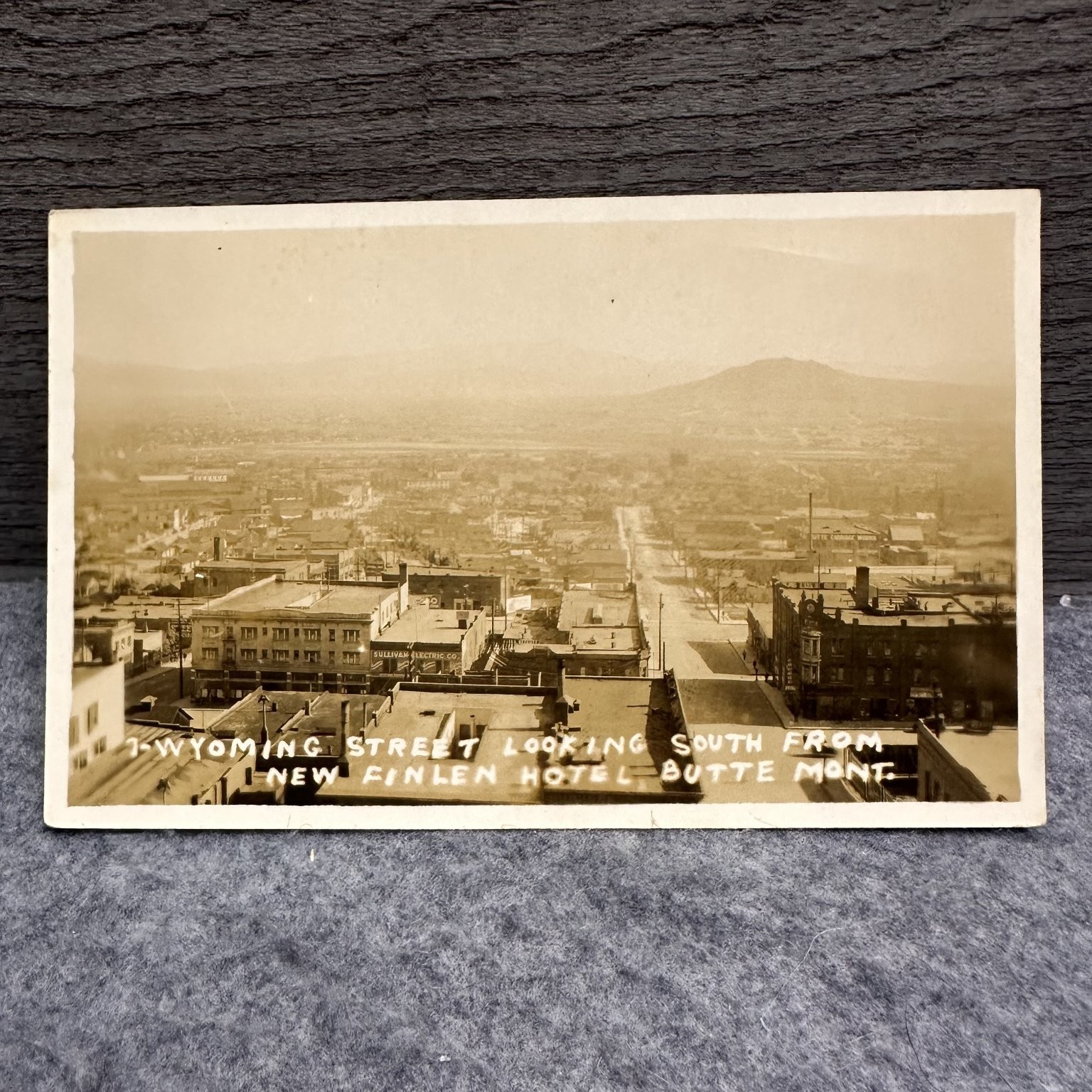 RPPC Wyoming Street Butte MT from New Finlen Hotel 1920s Montana Real Photo
