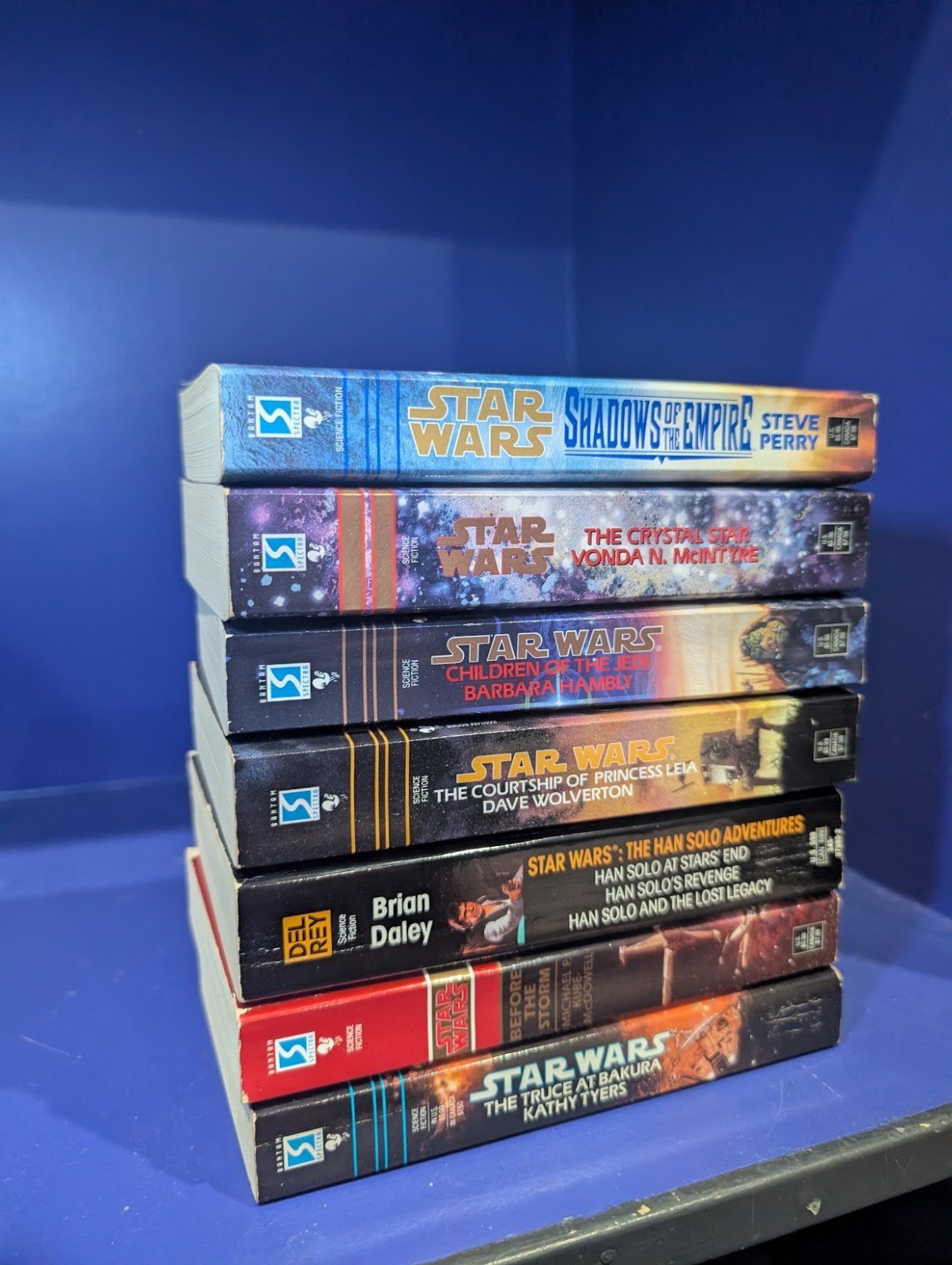 Vintage Star Wars Lot Of 7 Paperback Books Series 90\'s Hans Solo - Shadows