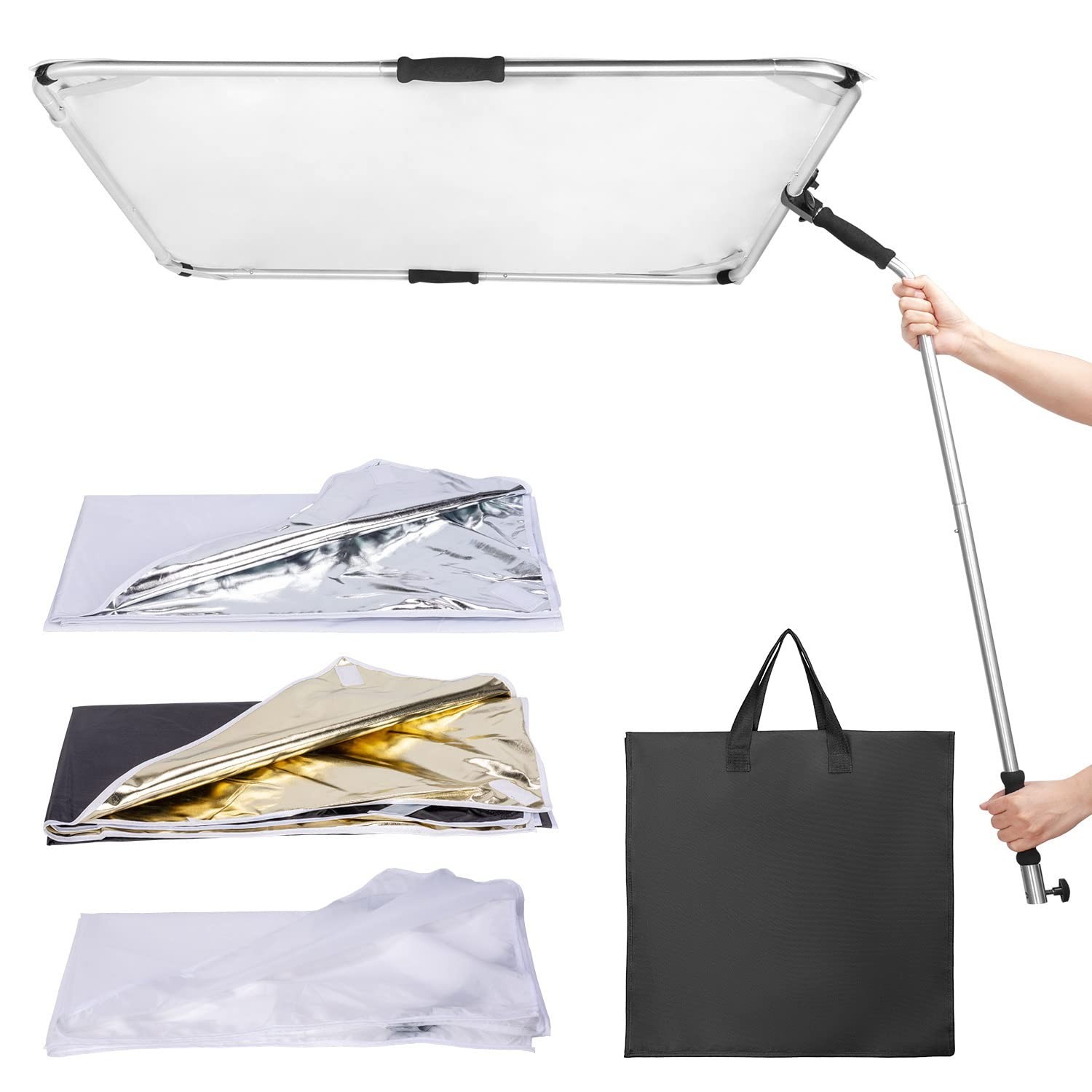 Fomito Portable Hand-held Scrim Flag 39x39 inch / 100x100cm Light Reflector Pane Fomito Portable Hand-held Scrim Flag 39x39 inch / 100x100cm Light Reflector Pane