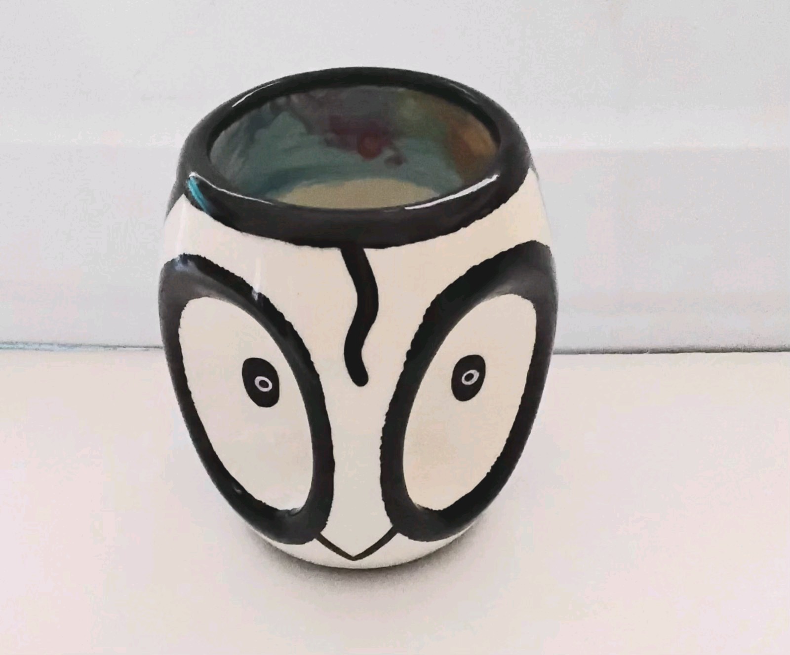 HTF Native American Art Mana Pottery Taos N. Mexico Two Sided Owl Mug 1948-1993