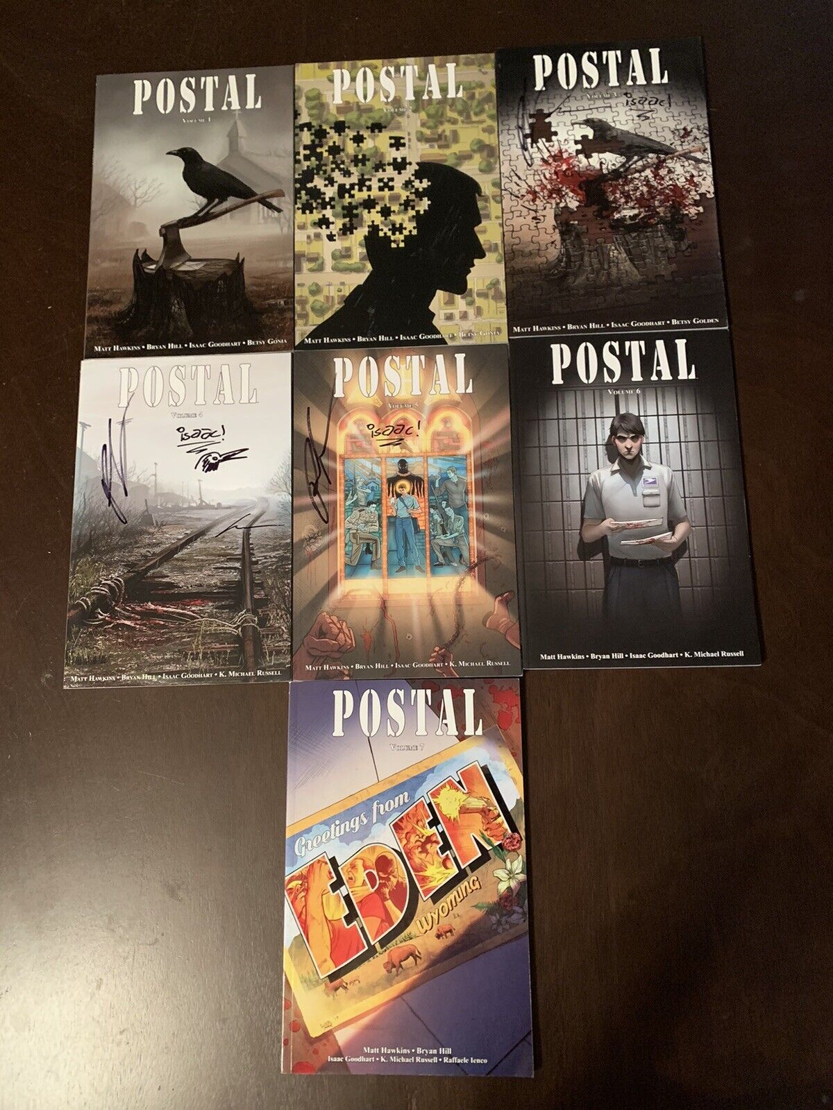 AUTOGRAPHED Postal TPB Complete Set Vol. 1-7