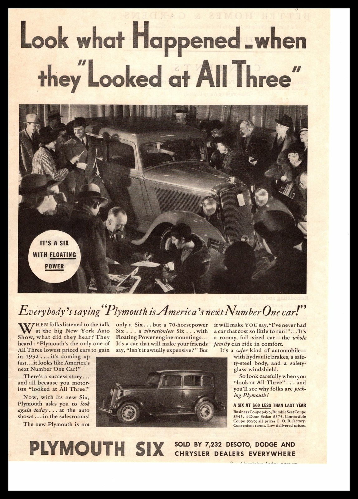 1933 Plymouth Six Business Coupe $495 \