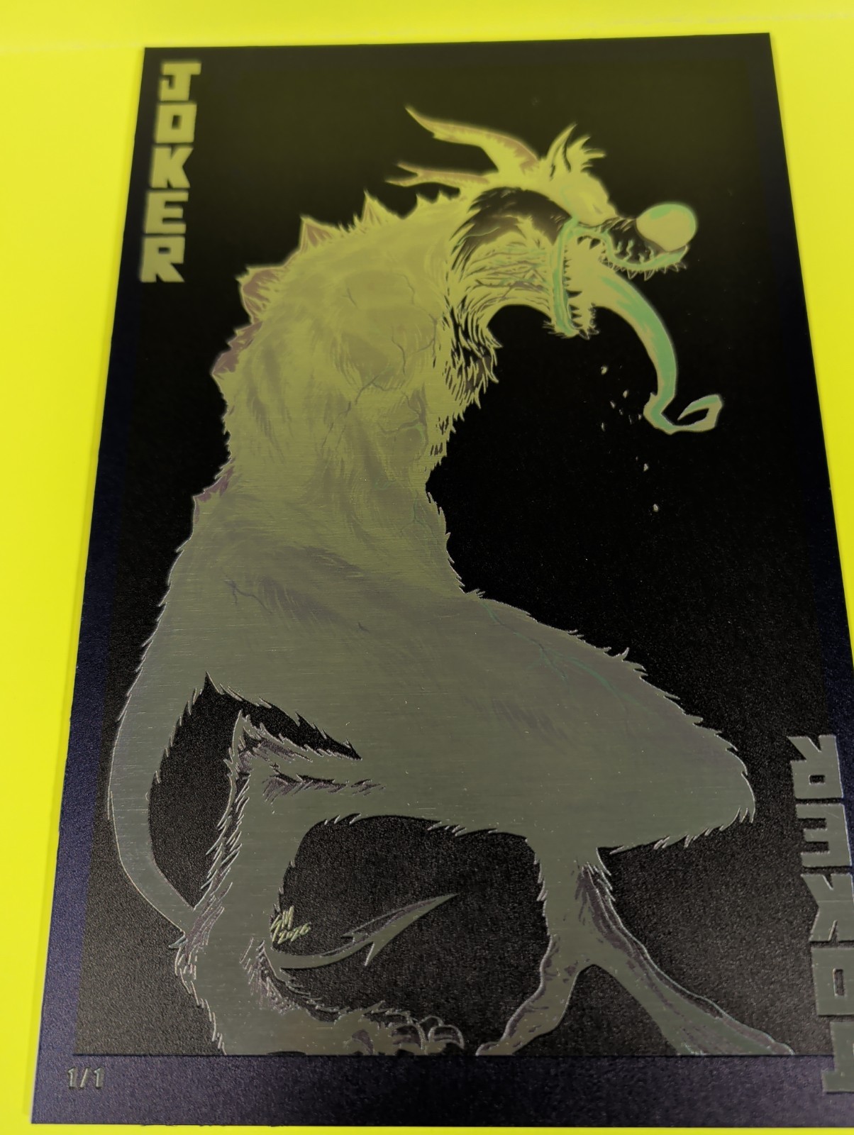 SYLVESTER ( ABSOLUTE JOKER HOMAGE) 1/1 EMBOSSED METAL ART BOOK BY SINVIKERNES SYLVESTER ( ABSOLUTE JOKER HOMAGE) 1/1 EMBOSSED METAL ART BOOK BY SINVIKERNES