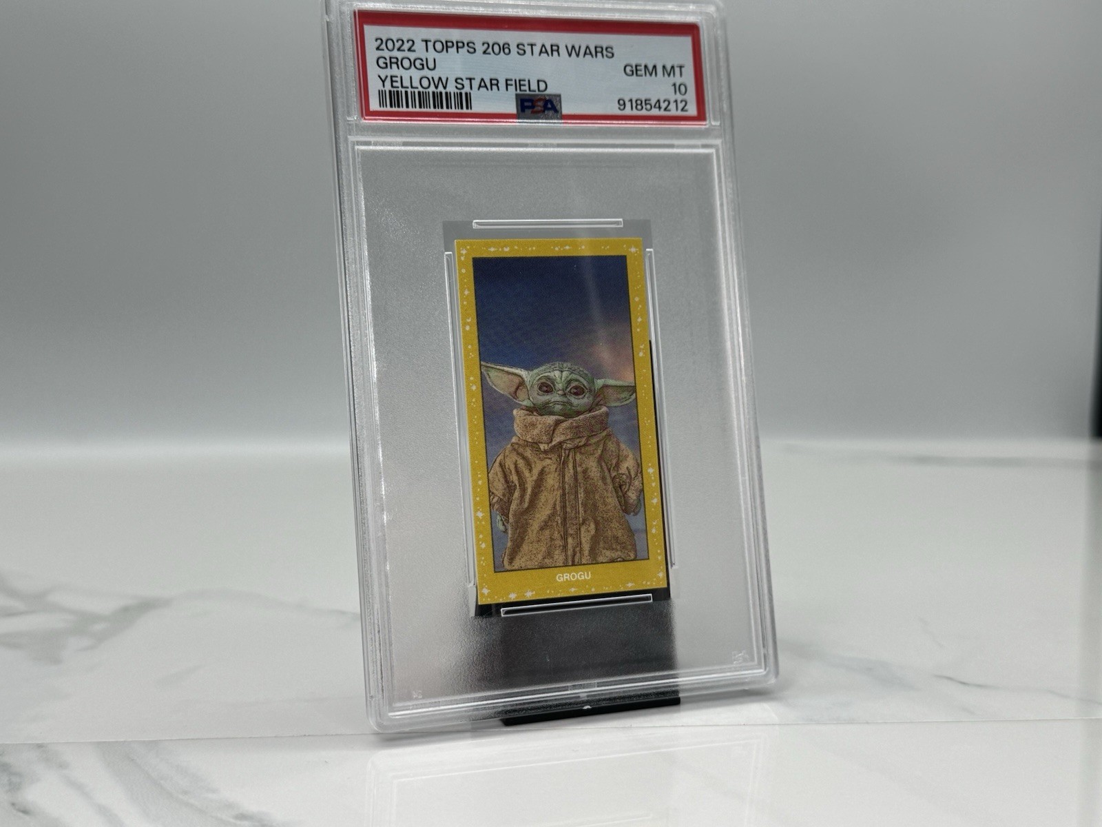2022 Topps 206 Star Wars Grogu Wave 3 Yellow Star Field /18 PSA 10 