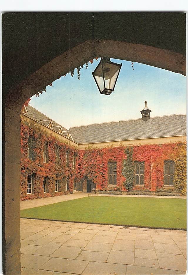 Postcard Front Quad Lincoln College Oxford England