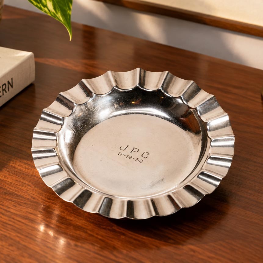 Neat Vintage Mid Century Modern MCM Sterling Silver Ashtray Dish Catchall