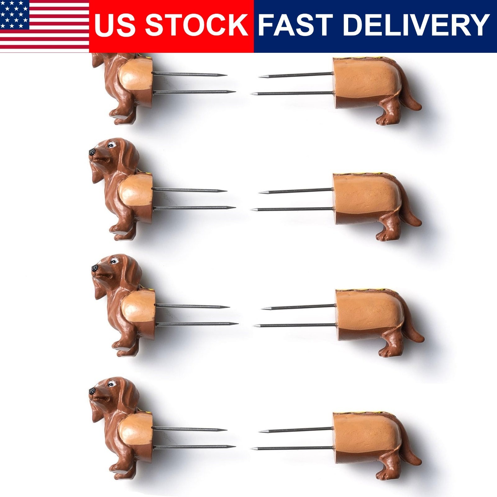 Corn Holders Dachshund Set Of 4 Pairs 8 Pieces Stainless Steel Dog Cob Handles
