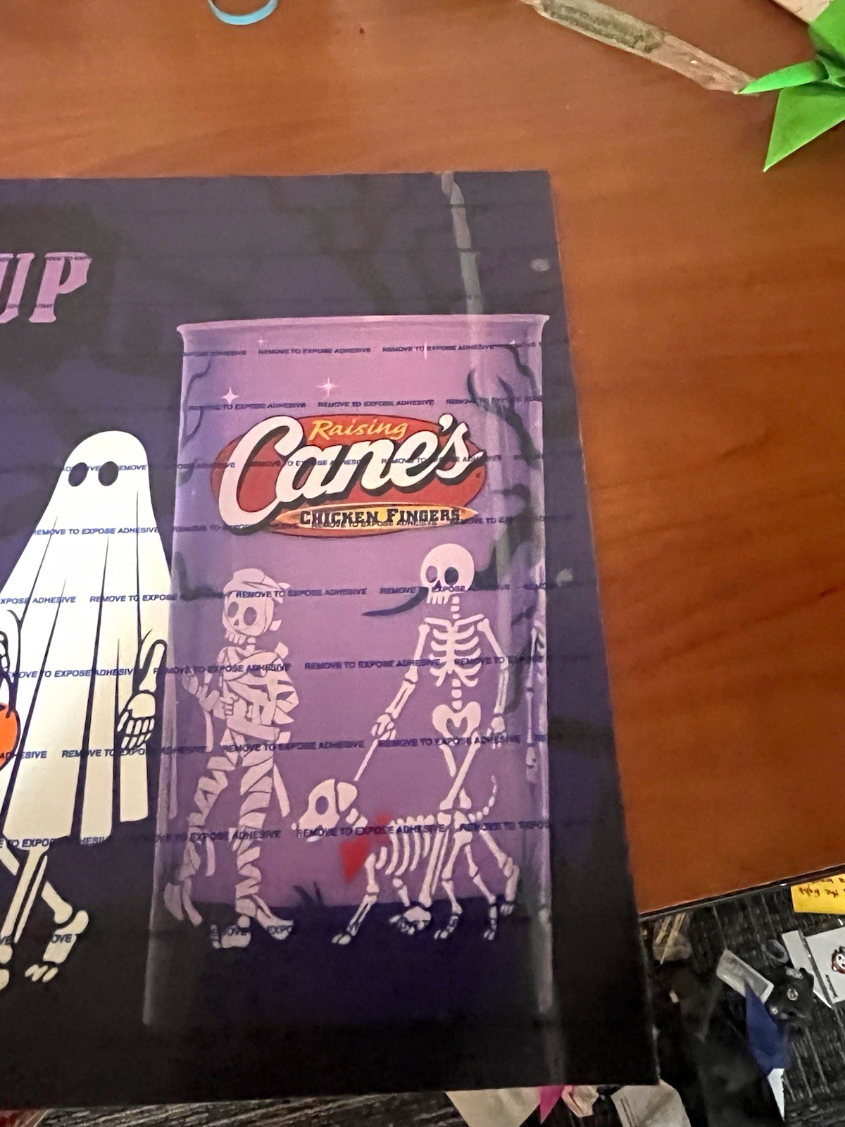 Raising Cane's Limited-Edition Halloween Cup Restaurant Advertising Sign Purple
