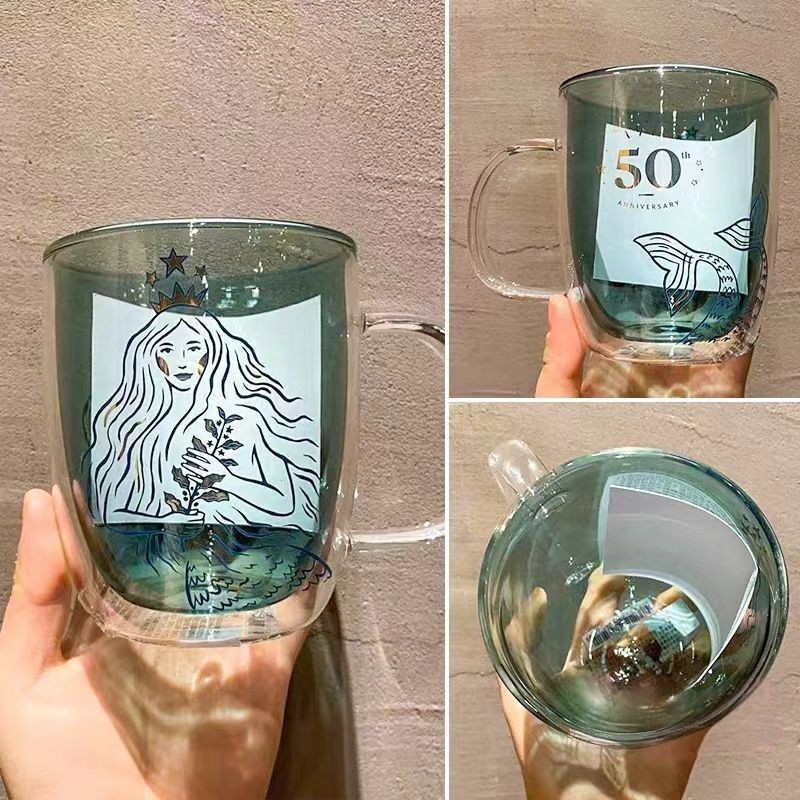 Starbucks 50th Anniversary Siren Double Wall Glass Mug 400ml Limited Collectible Starbucks 50th Anniversary Siren Double Wall Glass Mug 400ml Limited Collectible