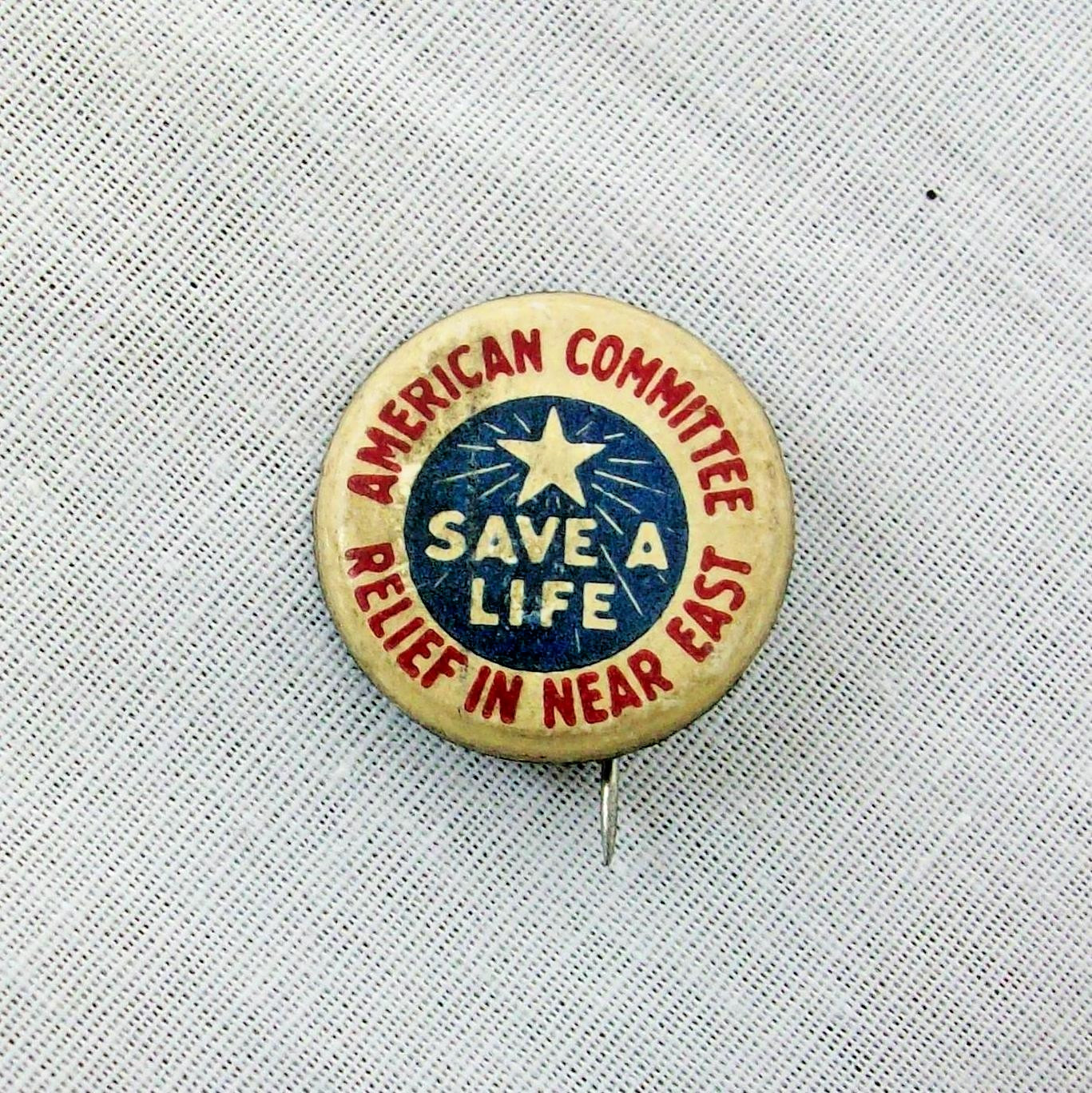 WWI American Committee for Near East Relief Pin Pinback