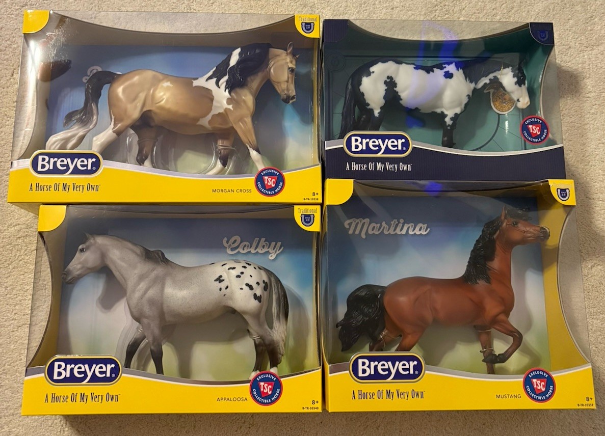 NIB Breyer TSC 2025 Exclusive Brooks Morgan, Emery, Colby, Martina Set Of 4 NIB Breyer TSC 2025 Exclusive Brooks Morgan, Emery, Colby, Martina Set Of 4