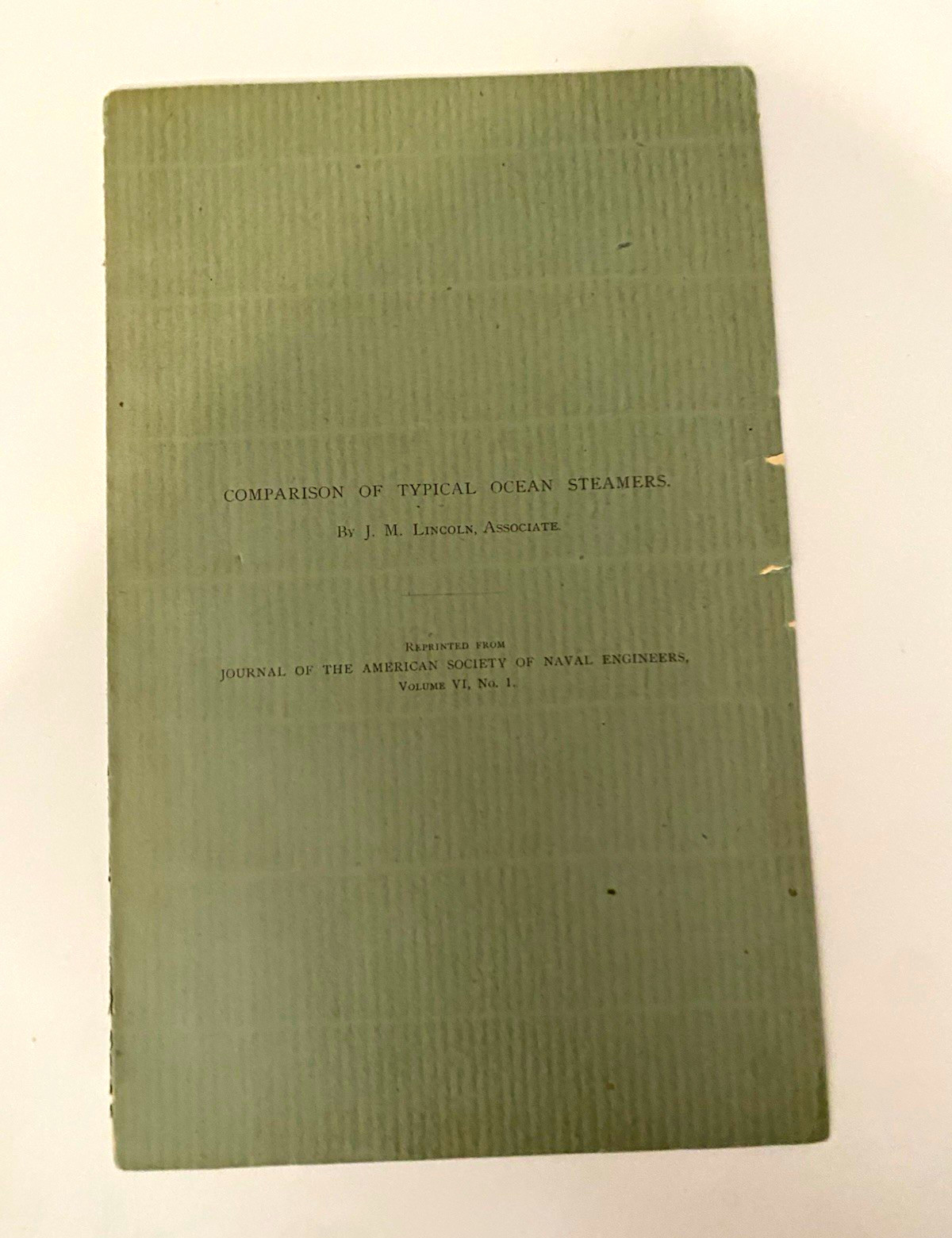 1894 Comparison of Typical Ocean Steamers by J M Lincoln Booklet