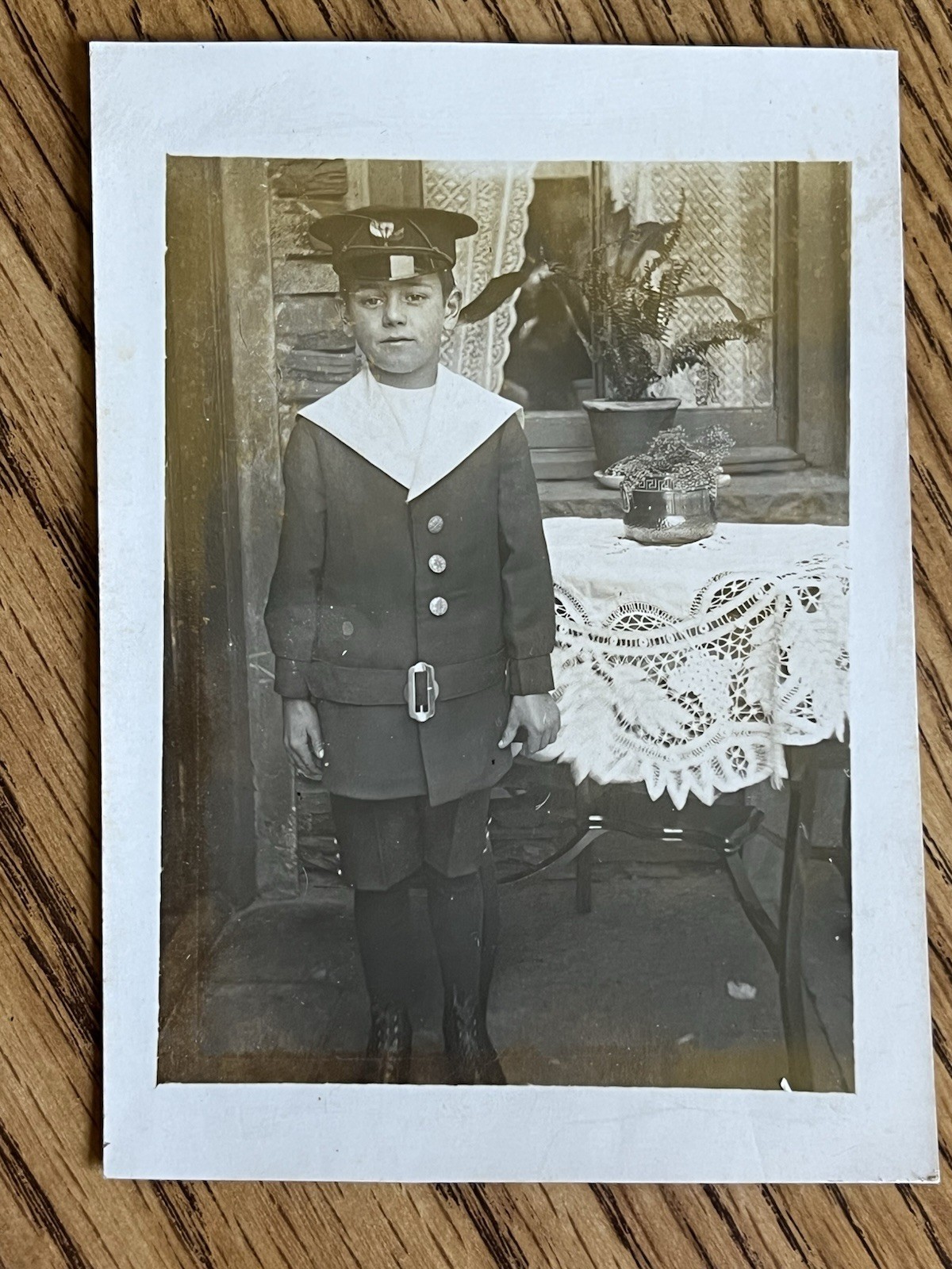 RPPC Gelatin Print Boy Portrait Antique 1900s Postcard Unposted Formal Attire
