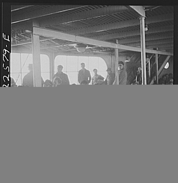 Photo:Ship Deck Passengers Steamship 1900s Crowded Interior Sailors