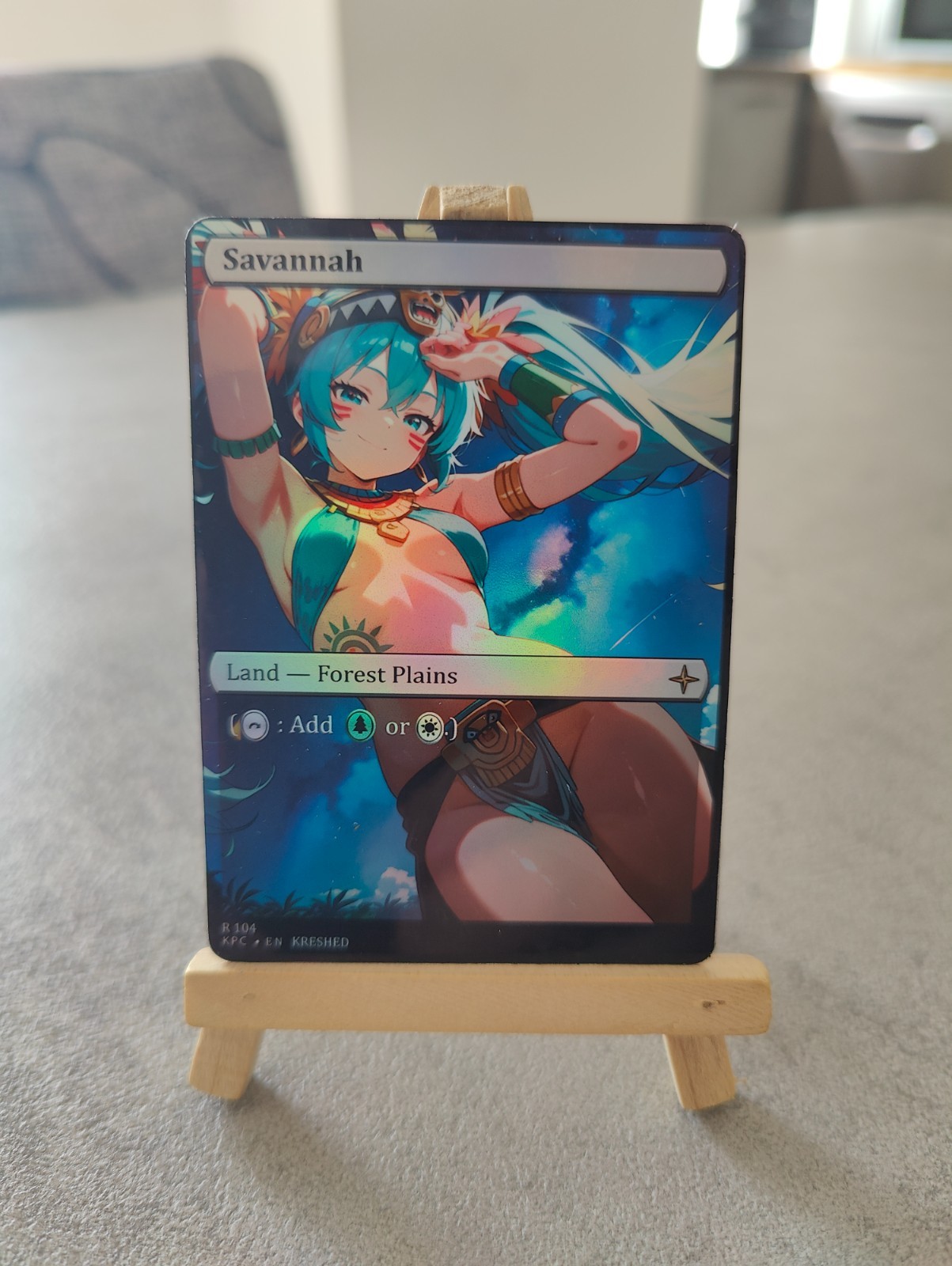 MTG Savannah Foil waifu Style Commander Fan Art