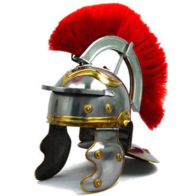 Roman Imperial Gallic Centurion Helmet Italic Red Plume 18ga Steel