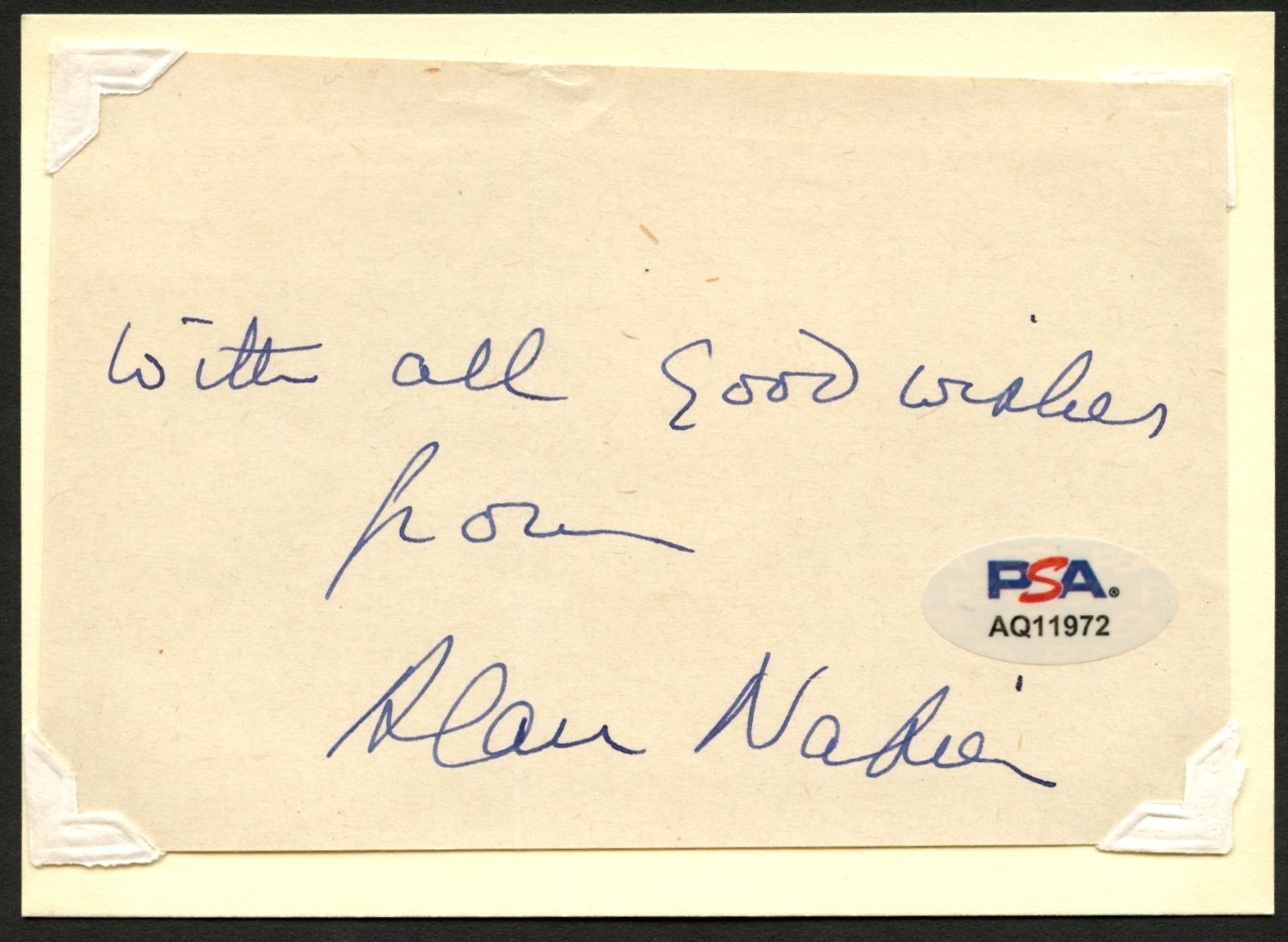 Alan Napier signed autograph 3x5 Cut Actor: Alfred on Batman PSA Stickered