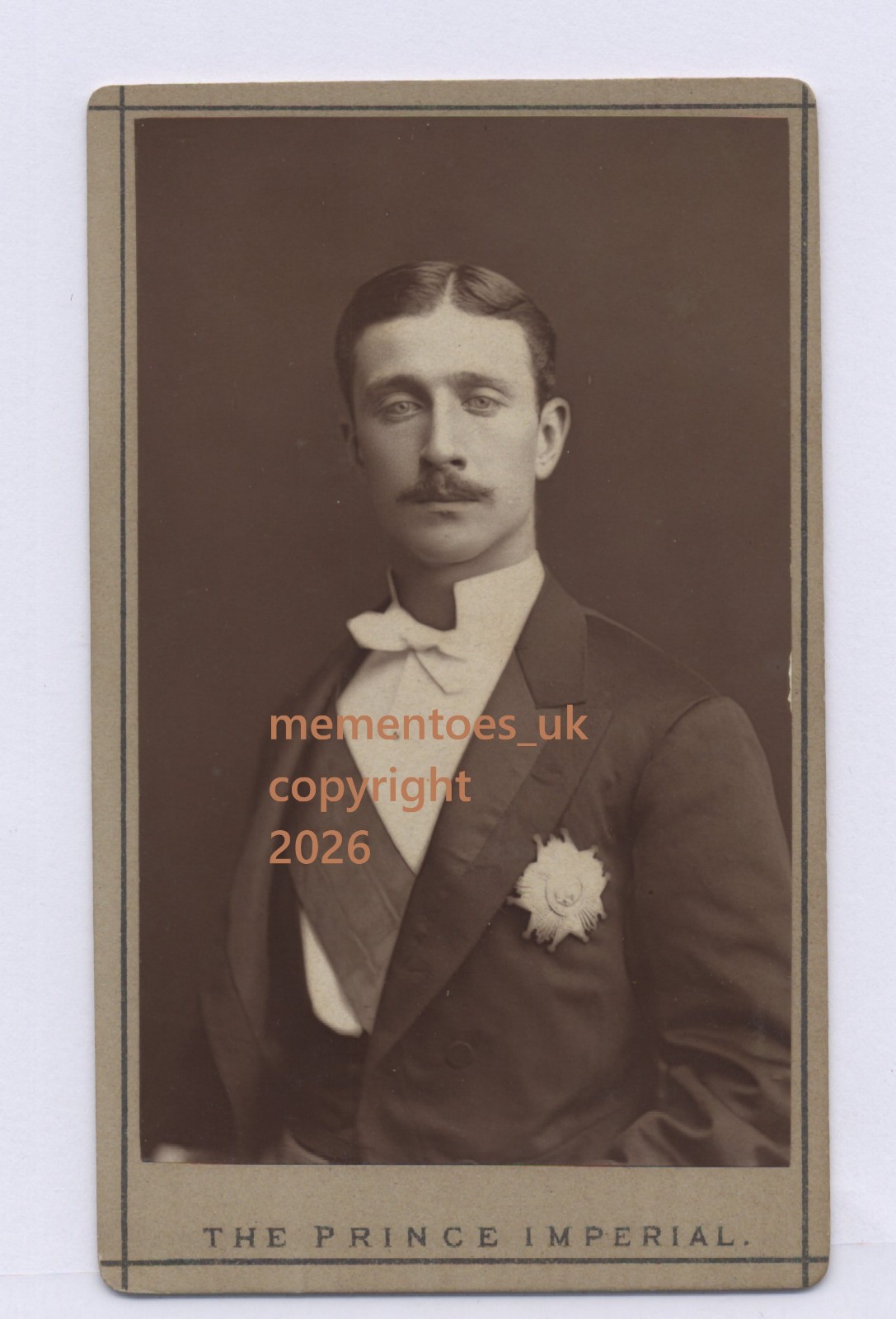 Zulu War Casualty Louis Napoleon 1879 In memoriam cdv Chislehurst Kent Military