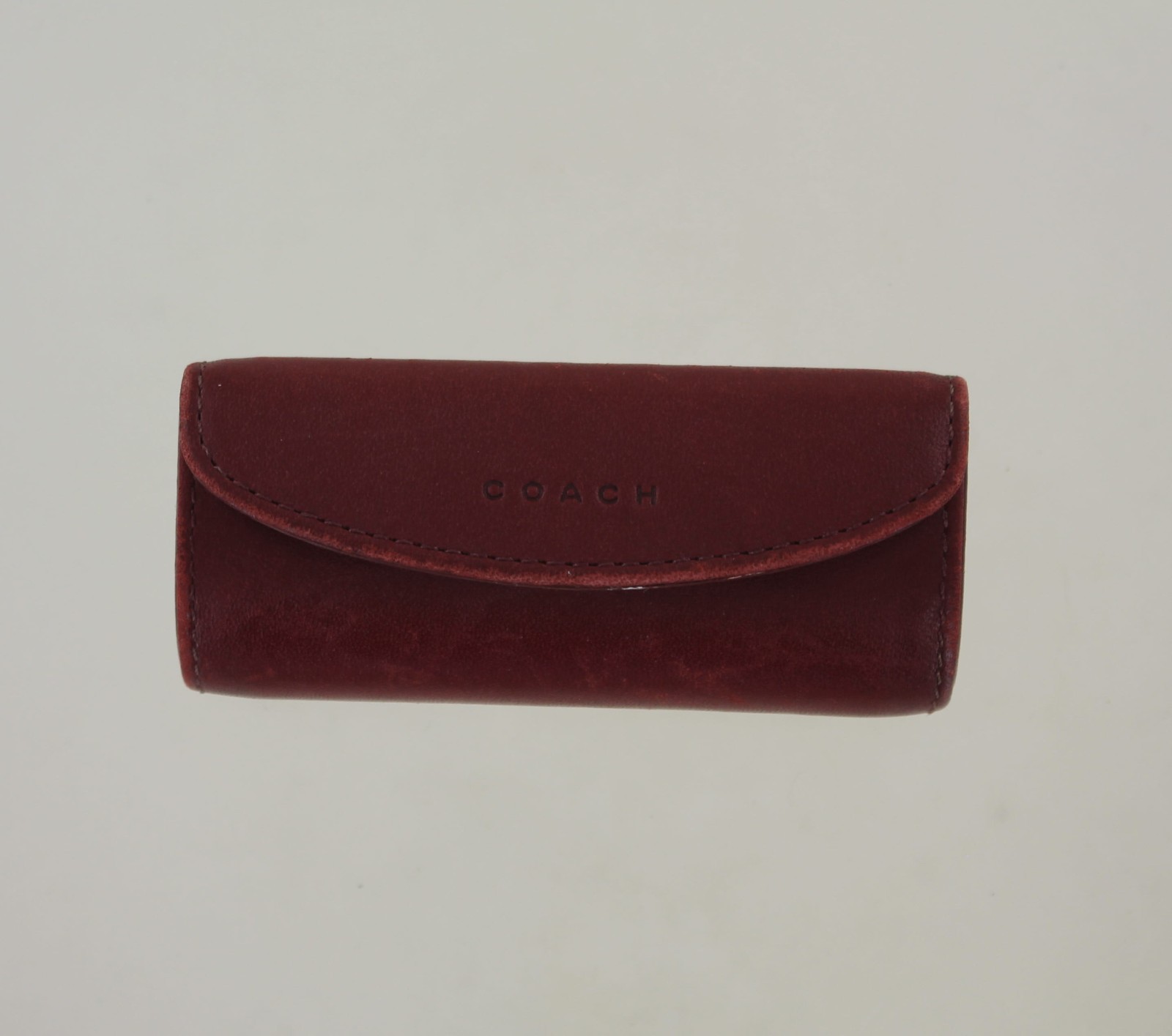 Vintage Coach Red Leather Lipstick Case with Mirror