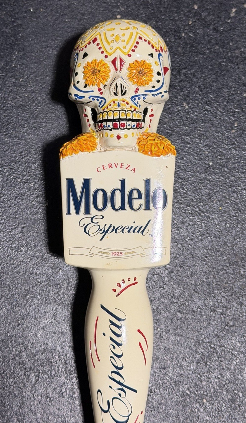MODELO ESPECIAL Day of the Dead Sugar Skull Beer Tap Handle Kegerator Bar Draft