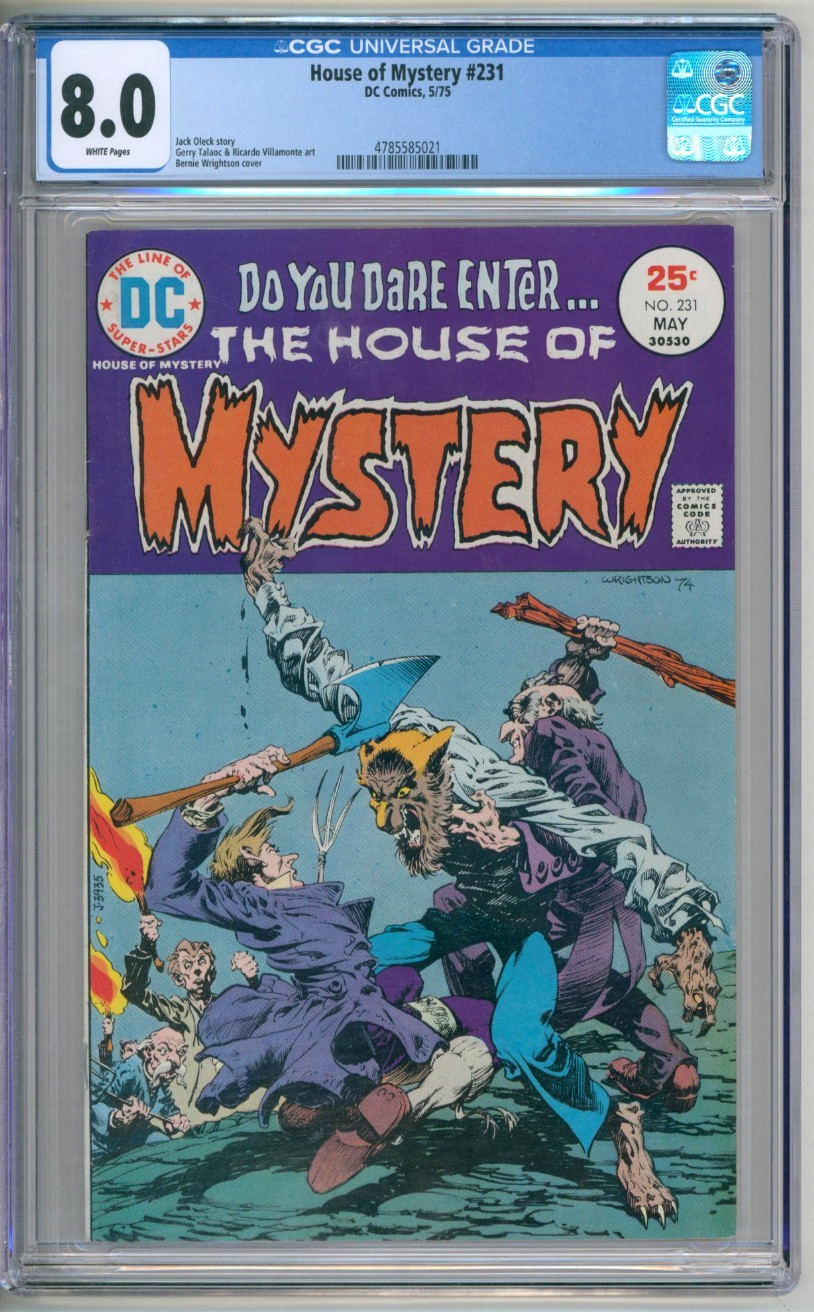 House Of Mystery 231 CGC Graded 8.0 VF Wrightson DC Comics 1975