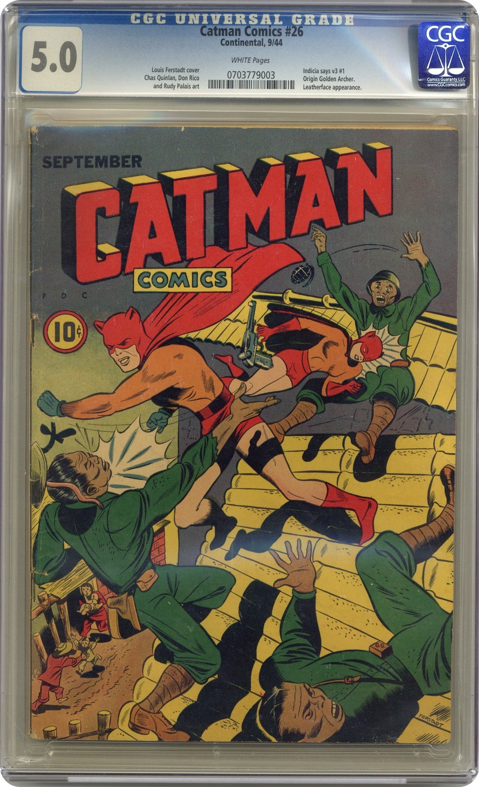 Catman Comics #26A CGC 5.0 1944 0703779003
