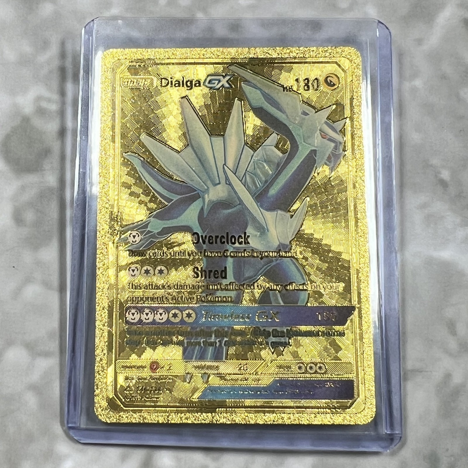 Dialga Pokemon Gold FAN ART Card Embossed Collectible 146/138
