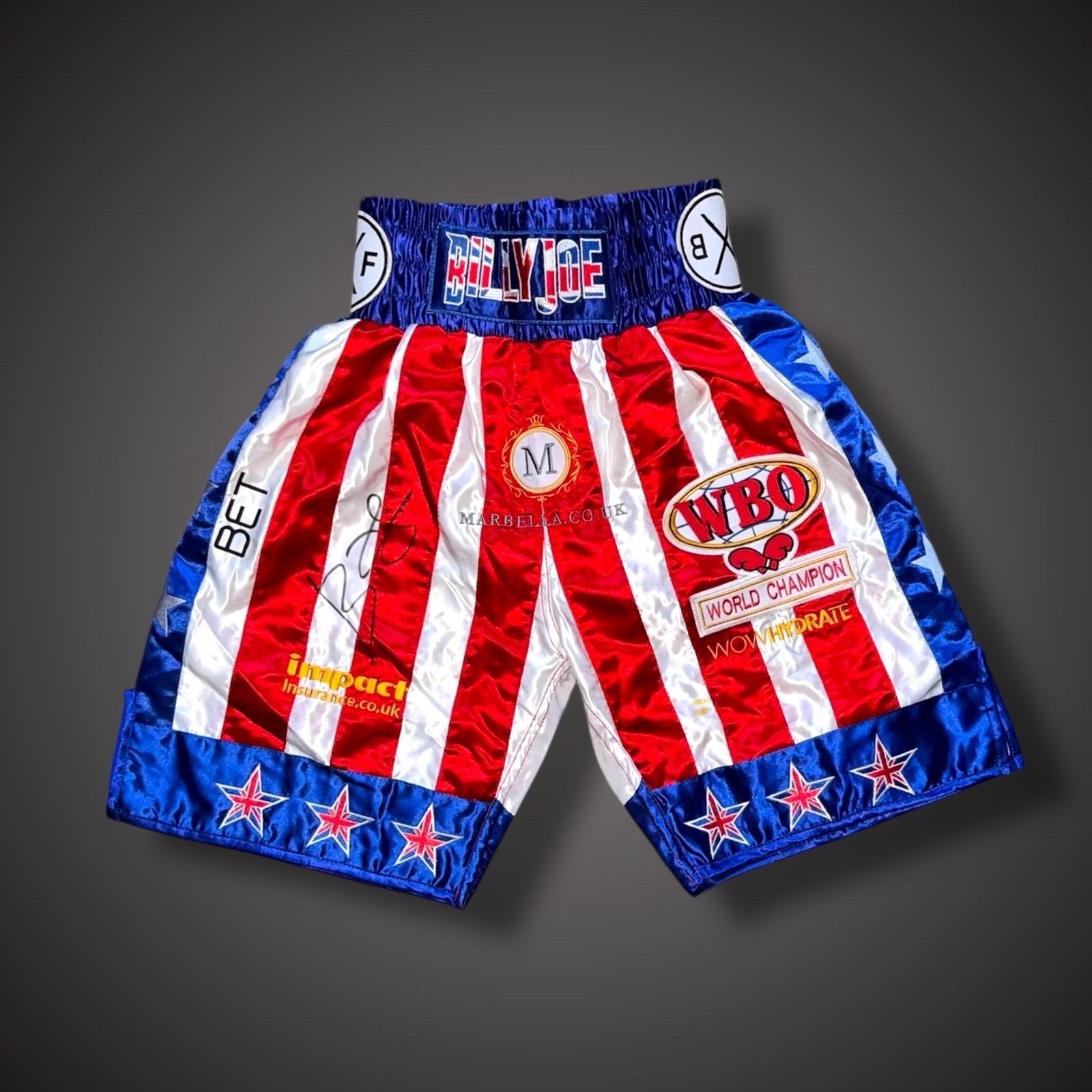 Billy Joe Saunders Signed WBO Champion Boxing Shorts With COA £125